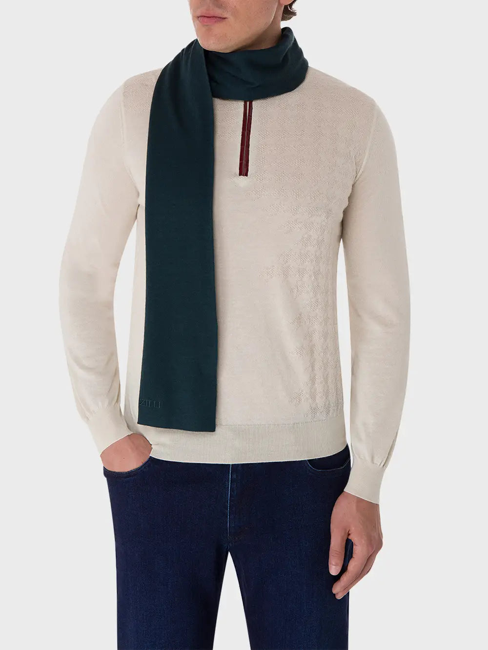 Scarf with Embroidered Zilli Lettering