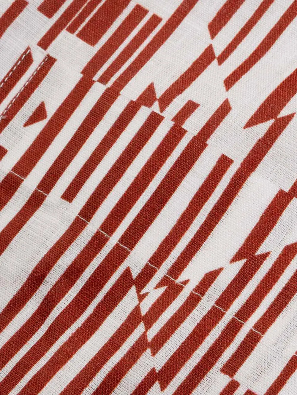Linen Shirt With Geometric Pattern
