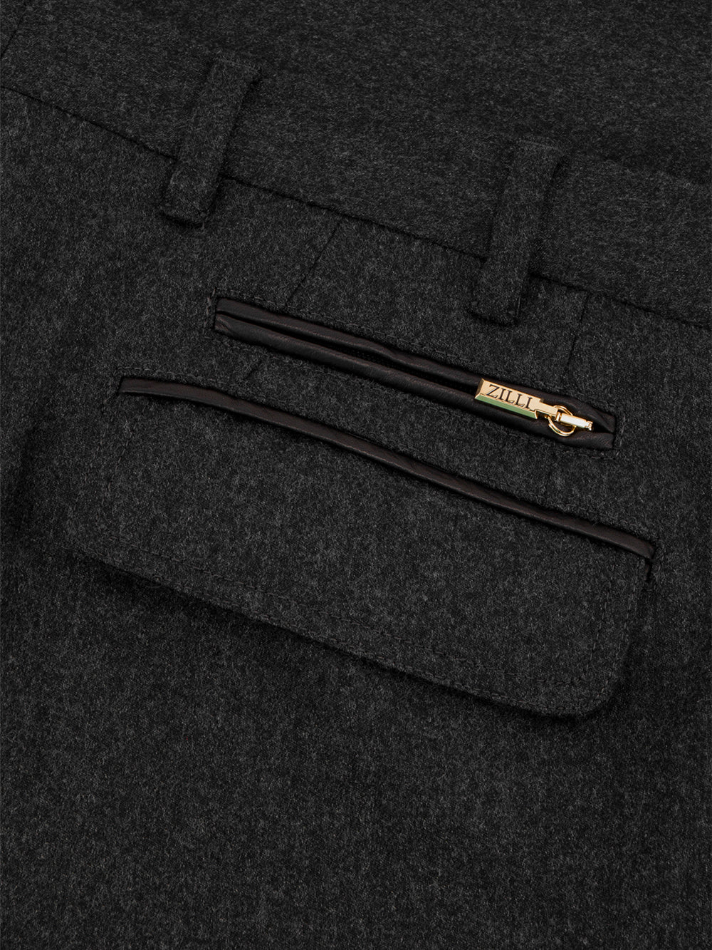 Trousers with Leather Details