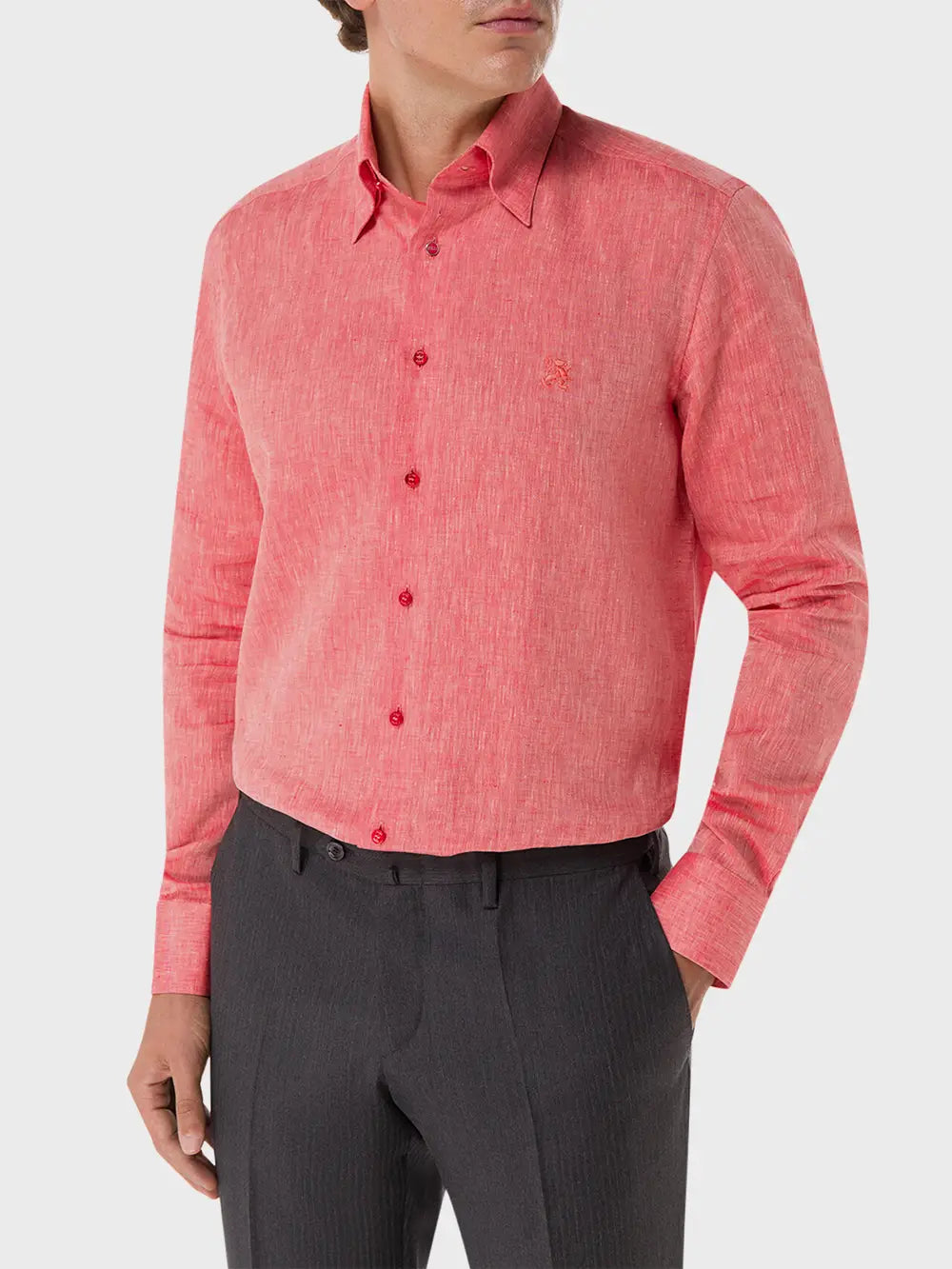 Zilli Linen Shirt with Iconic Griffon Embroidery