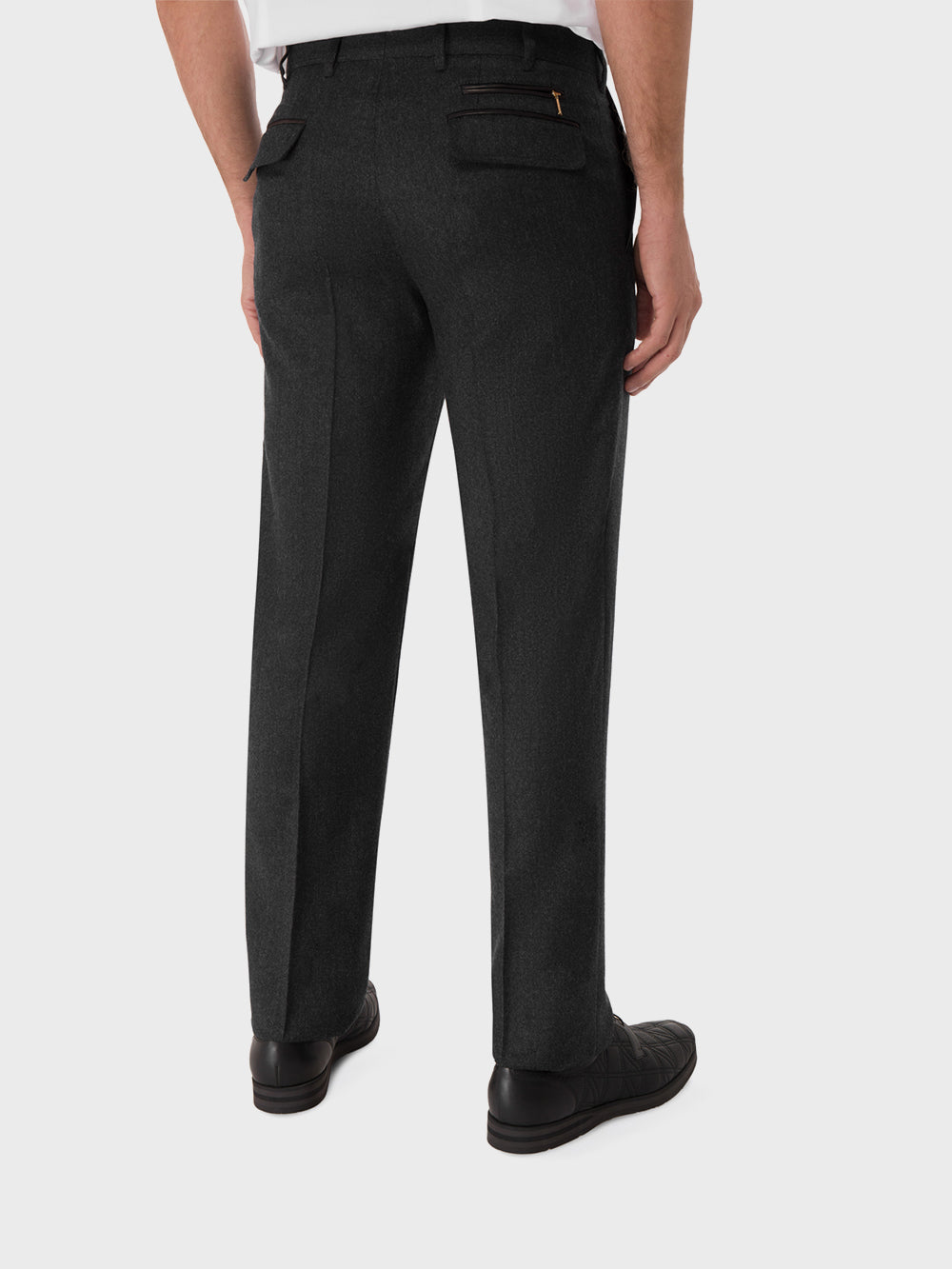 Trousers with Leather Details