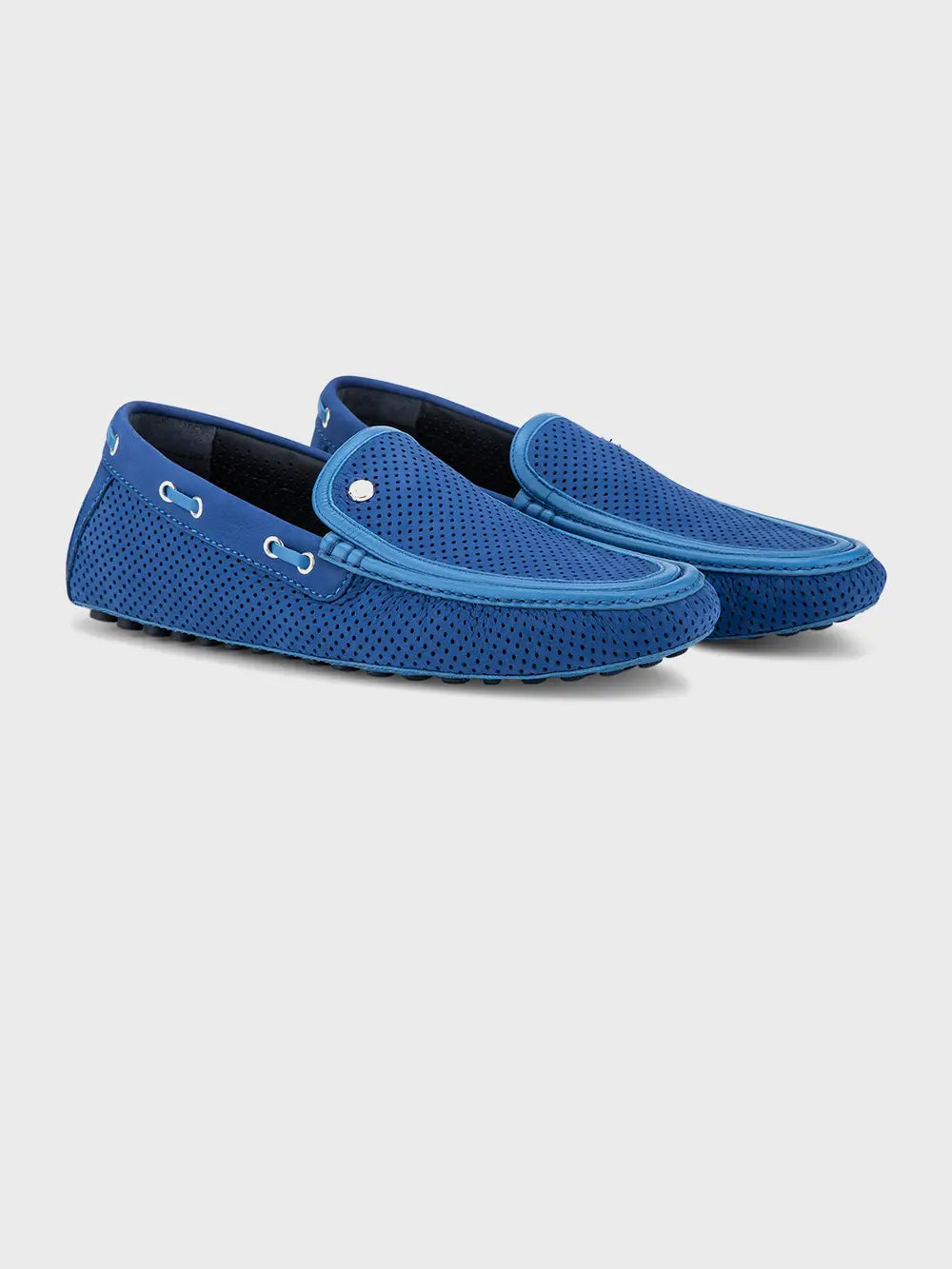 Suede Perforated Loafers