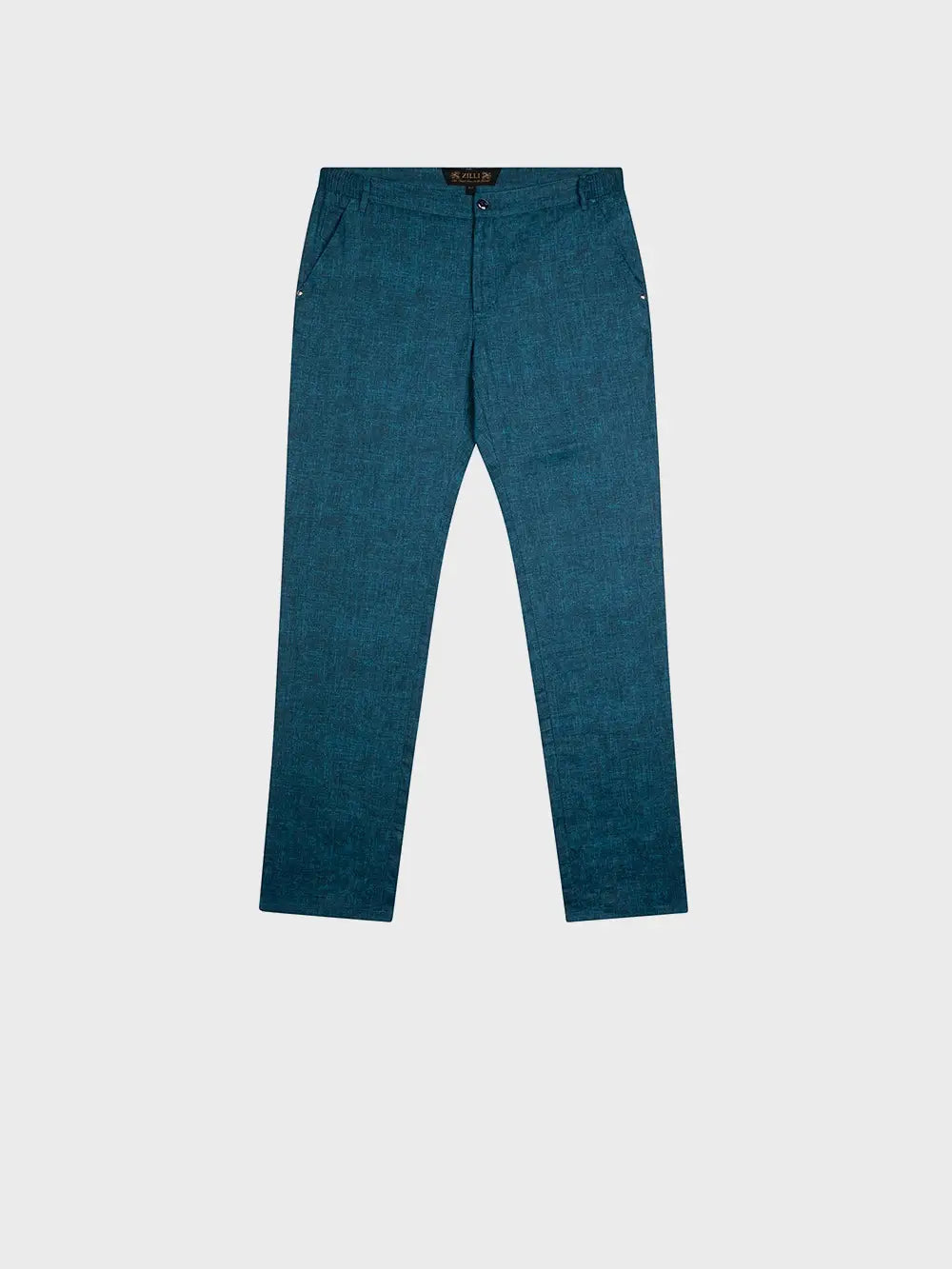 Zilli Slim Fit Linen Trousers with Micro Griffon Embroidery