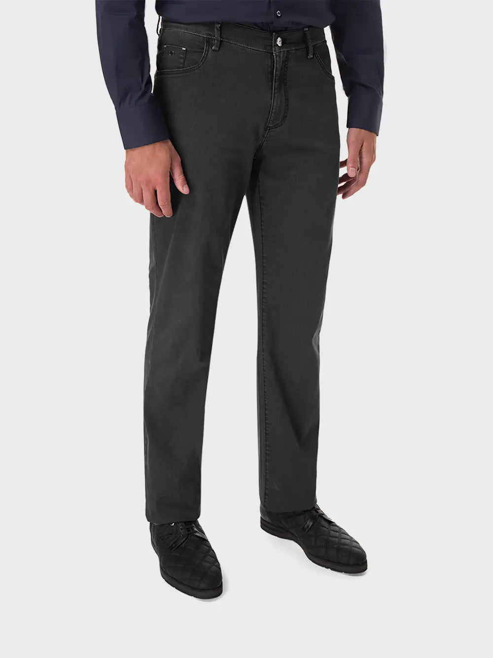Zilli Regular Fit Jeans with Velvet Calfskin Patch