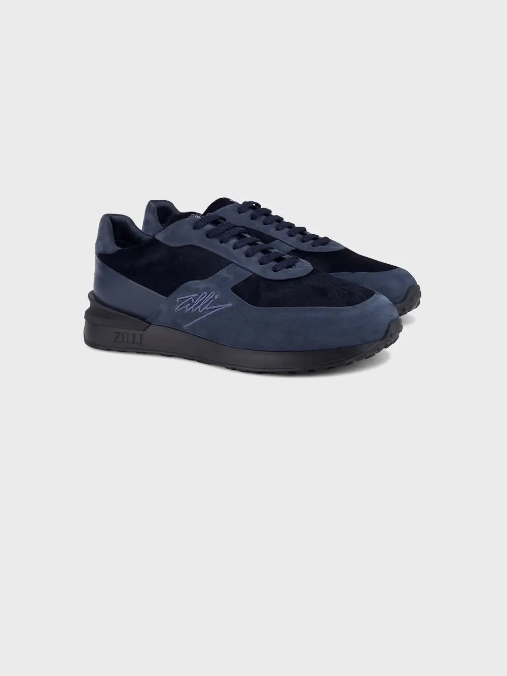 Suede Calfskin Sneakers with ZILLI Signature