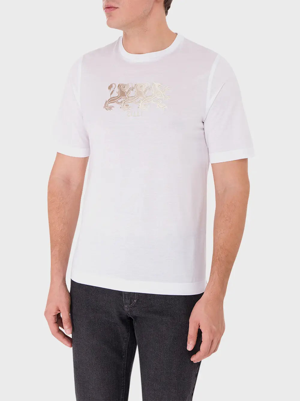 T-Shirt with Triple Griffon Embroidery