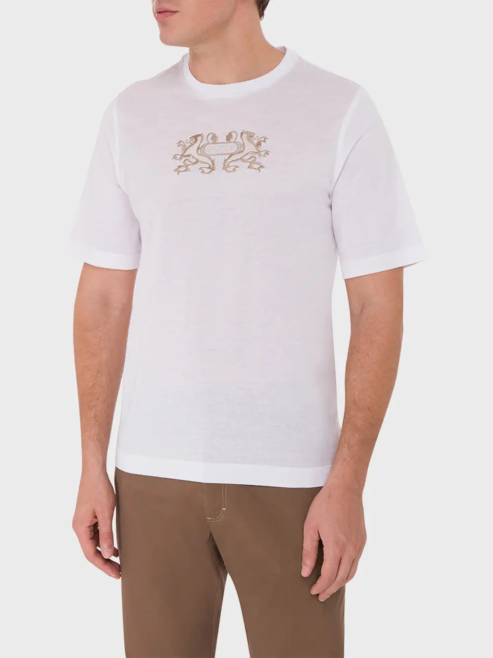 T-Shirt with Double Griffon Embroidery