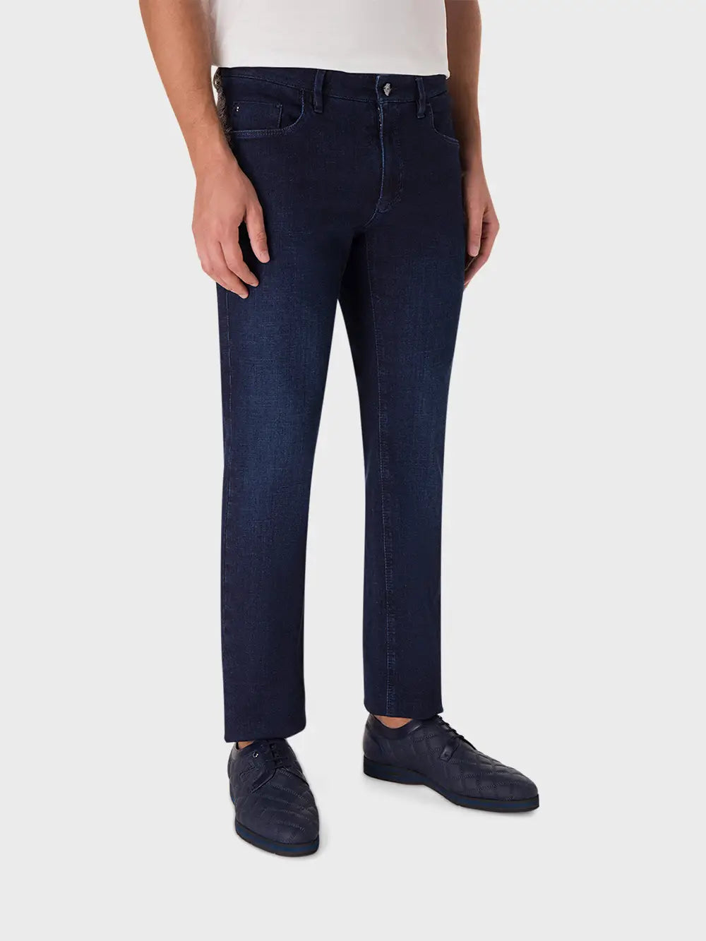 Regular Fit Jeans with Griffon Embroidery Alligator Inlay