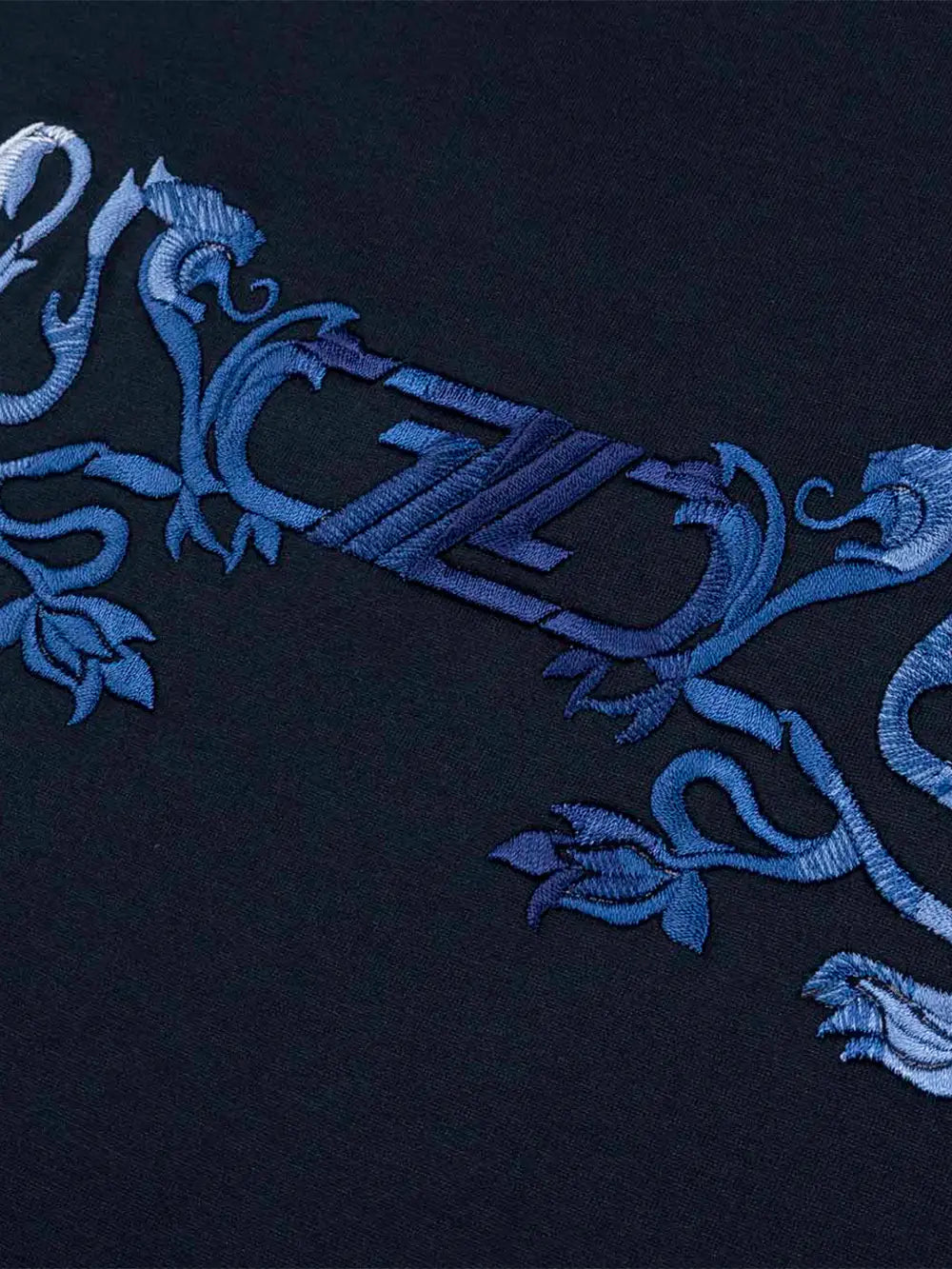 Zilli Ecru T-Shirt with Double Griffon Embroidery