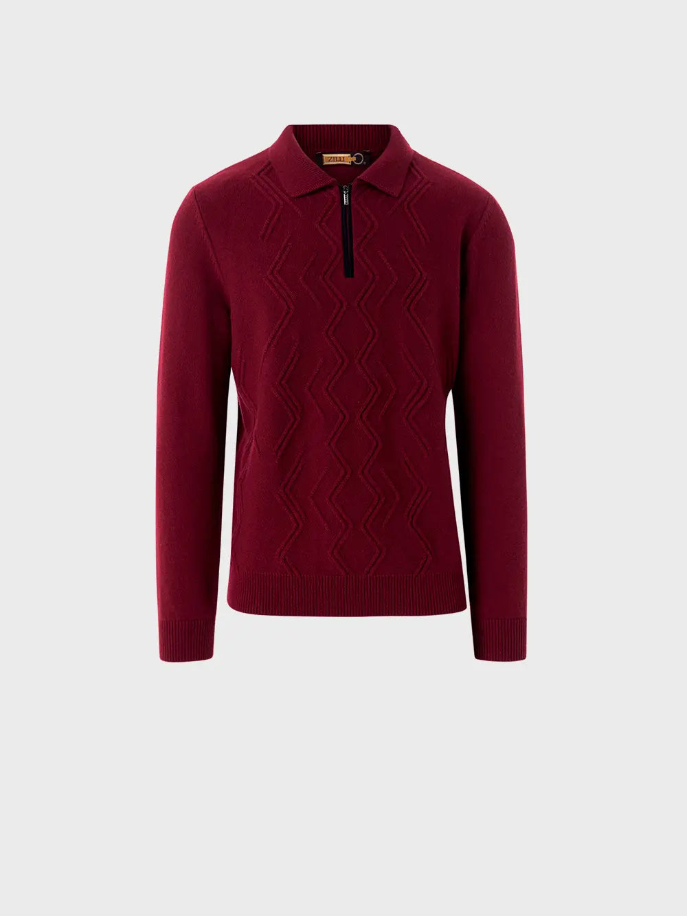 Zilli Mirror Lozenges Jacquard Weave Zipped Polo