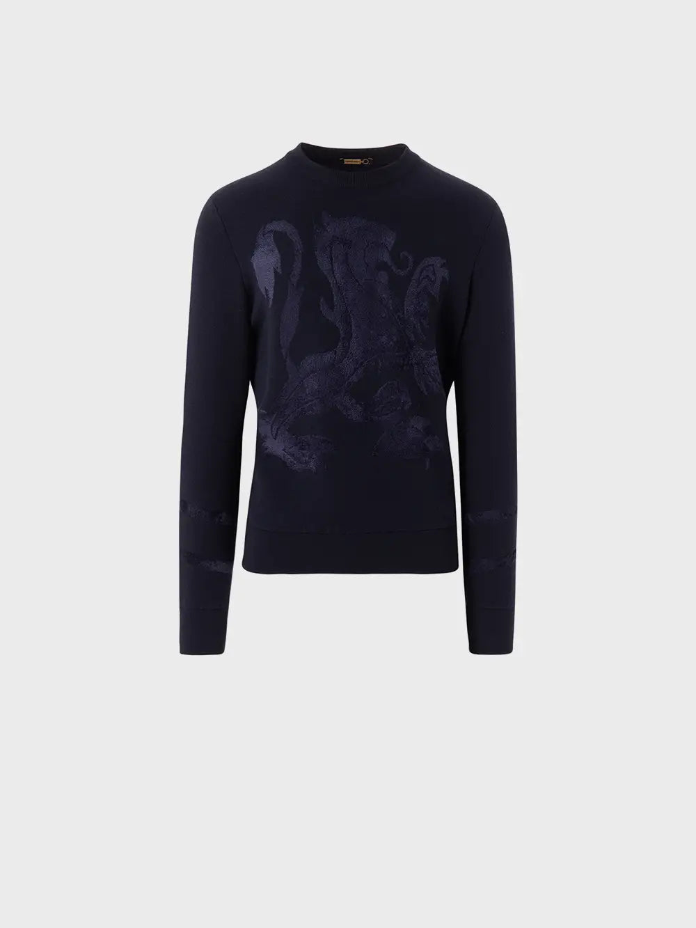 Zilli Round Neck Sweater With Velvet-Feel Griffon Pattern