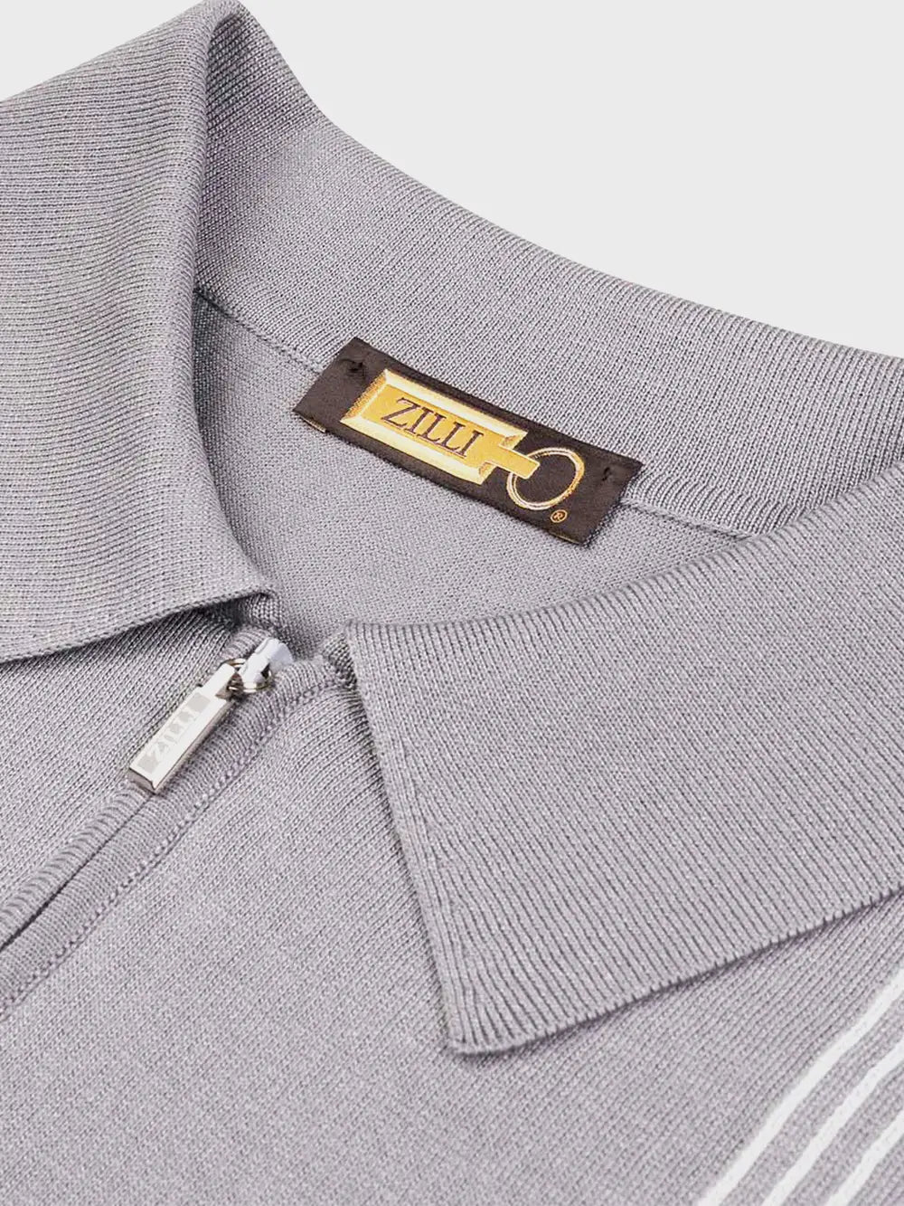Zilli Ecru Zipped Polo Shirt with Iconic Embroidery