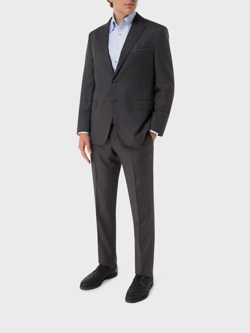 Zilli Two-Button Jacket Suit in Dark Grey