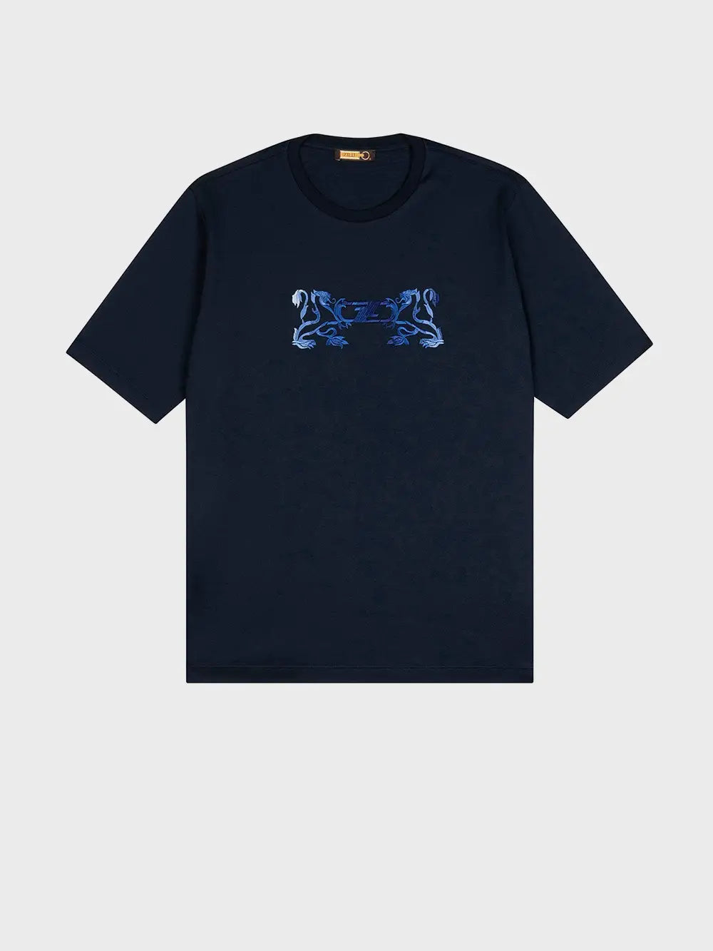 Zilli Ecru T-Shirt with Double Griffon Embroidery