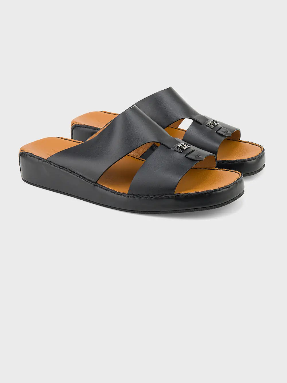 Zilli Arabic Style Calfskin Sandals with Retro Plaque