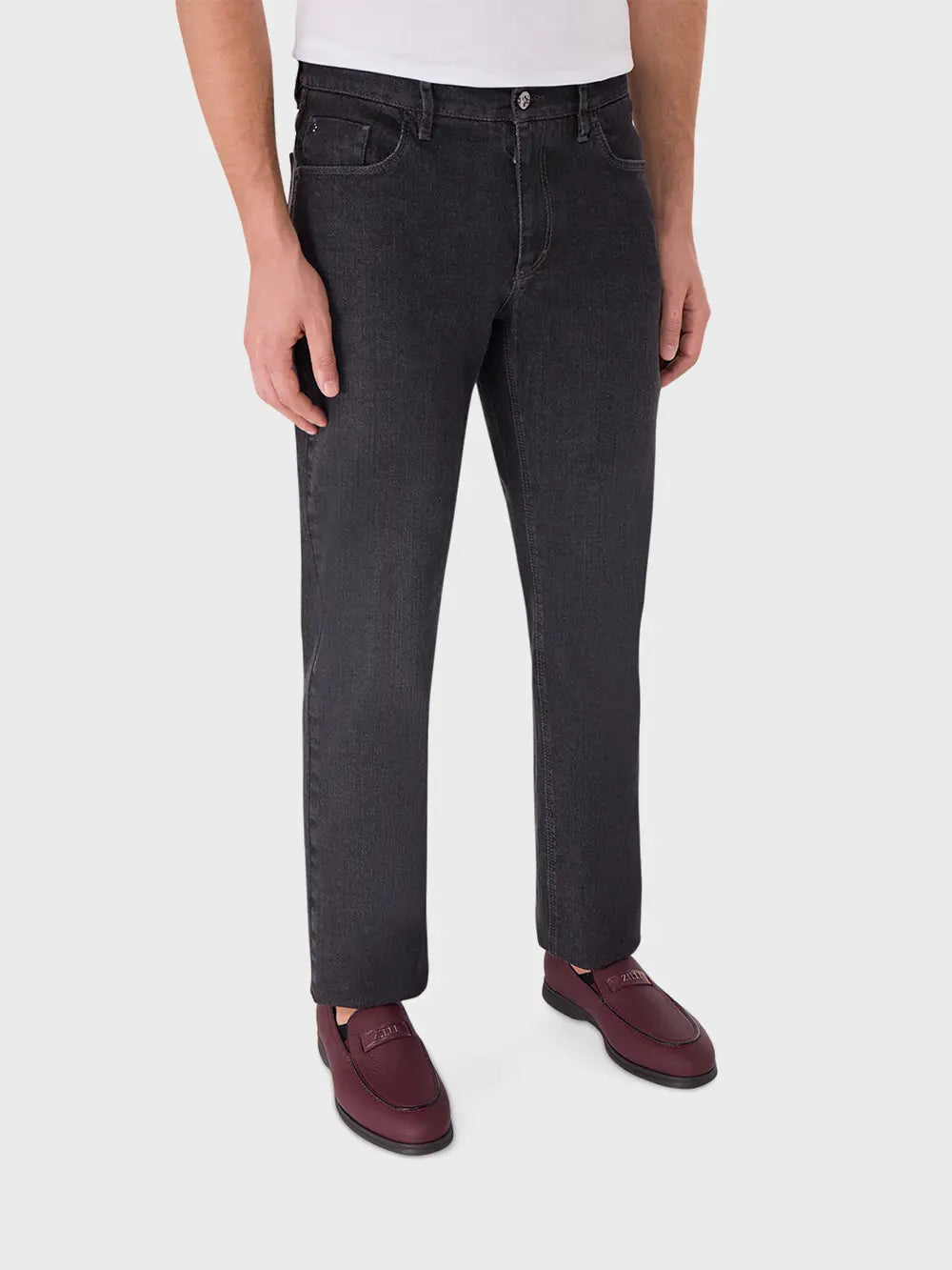 Regular Fit Jeans with Crocodile Inlay
