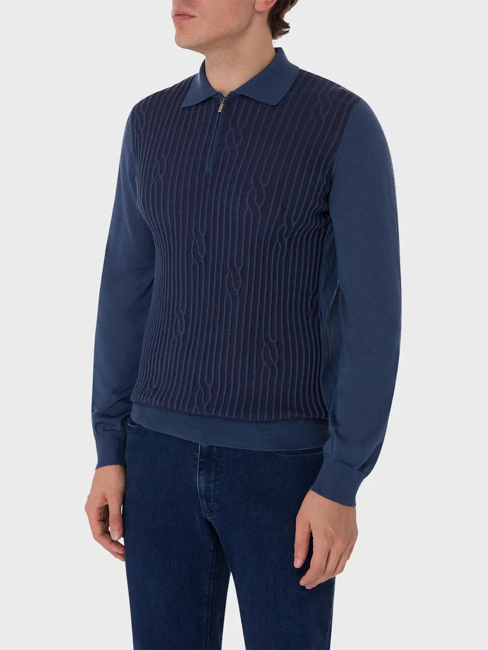Long Sleeve Zipped Polo