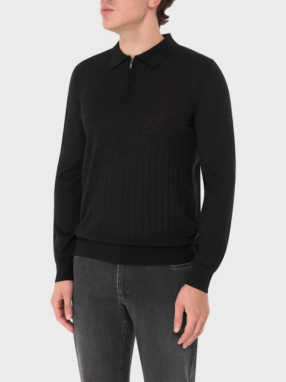 Long Sleeve Zipped Polo