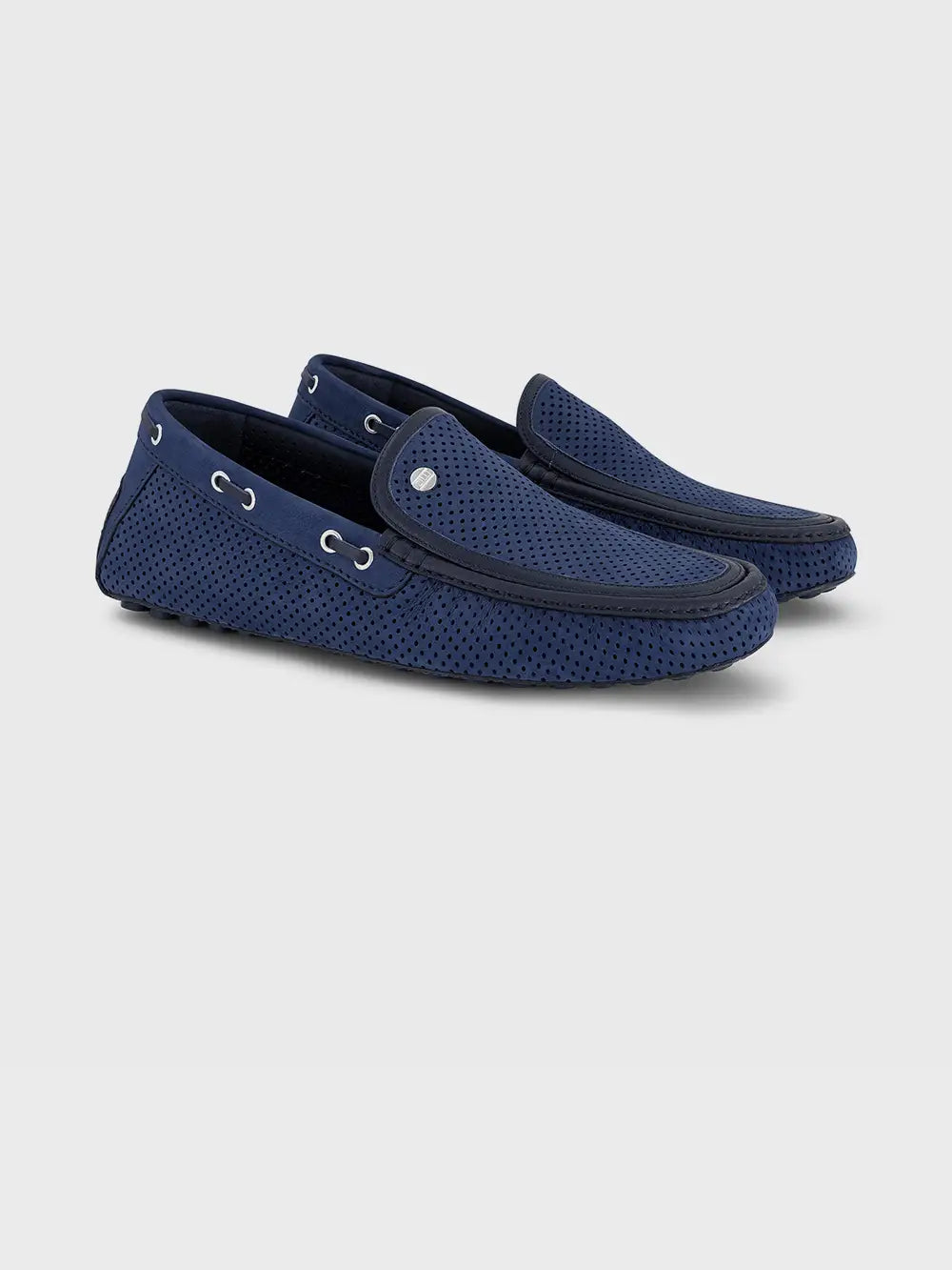 Suede Perforated Loafers