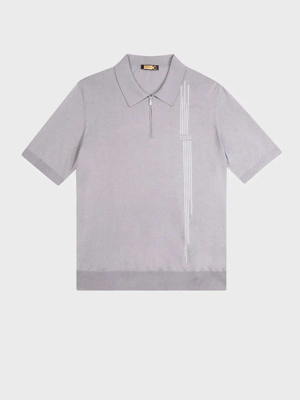 Zilli Ecru Zipped Polo Shirt with Iconic Embroidery