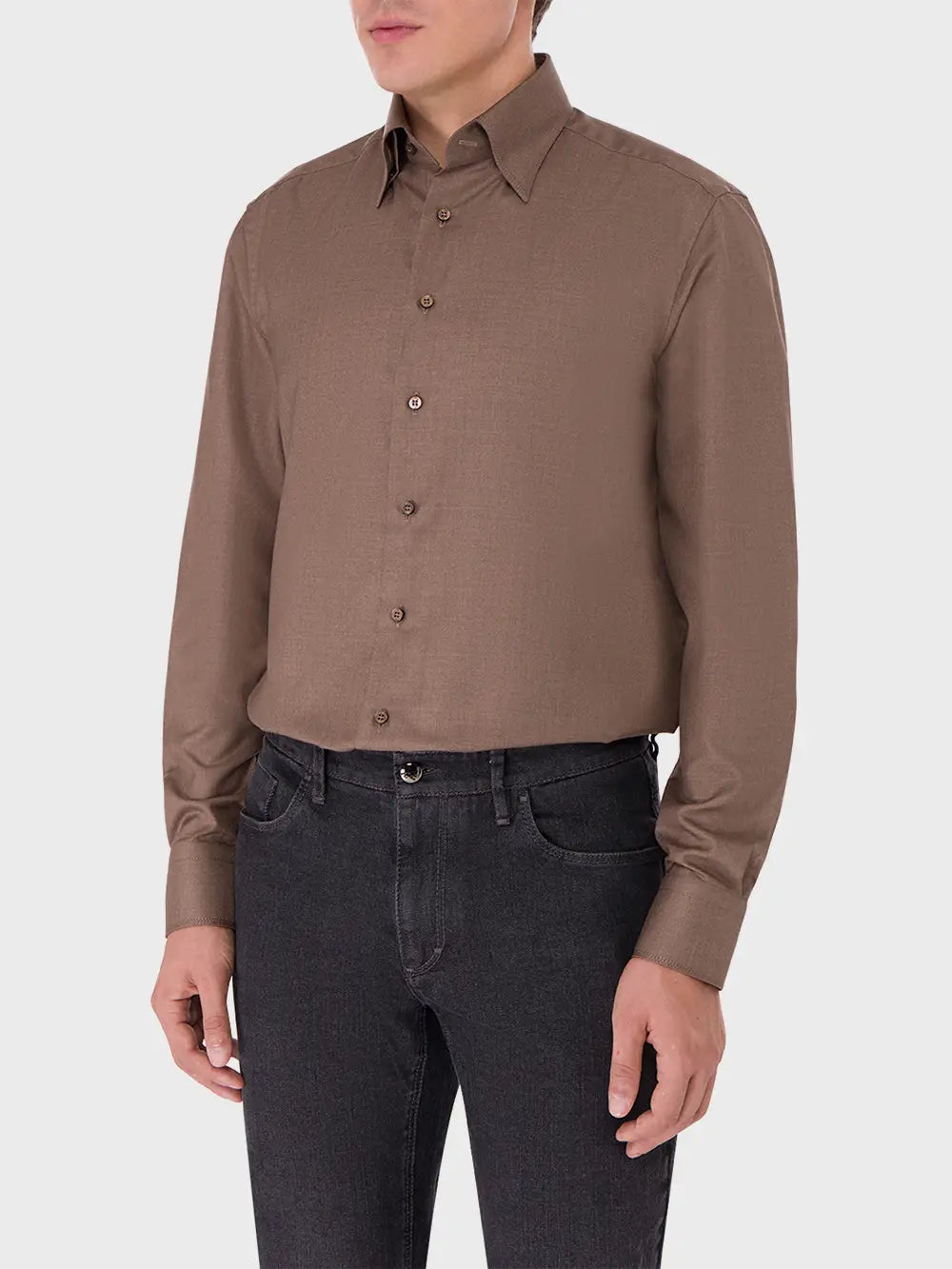 Timeless Long-Sleeve Shirt in Cashmere and Silk