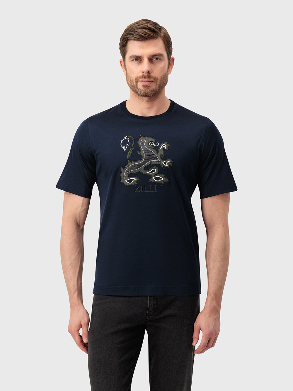 Logo-Embroidered T-Shirt - Blue Navy