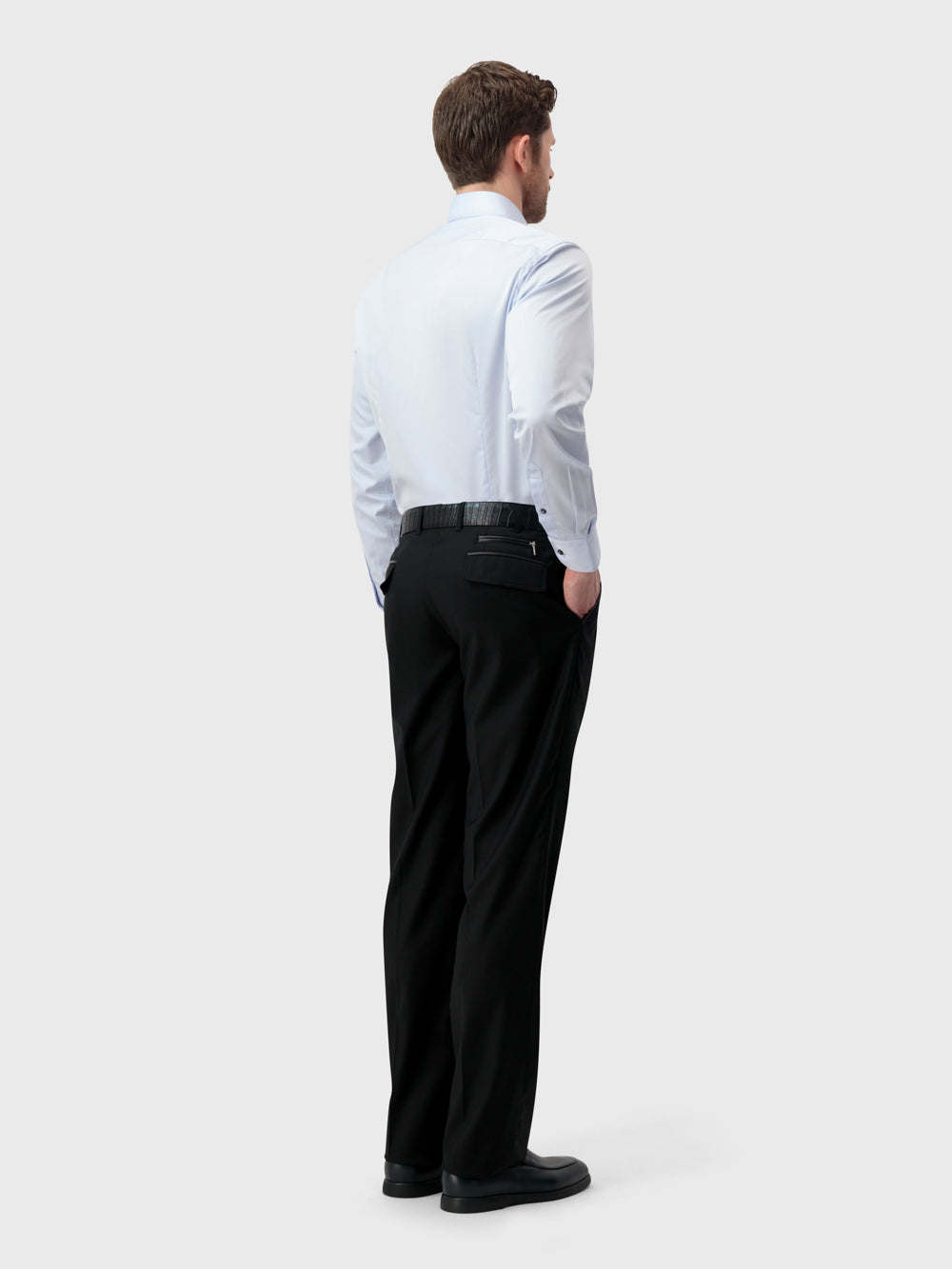 Triple-Stitched Collar Easy Iron Formal Shirt - Blue