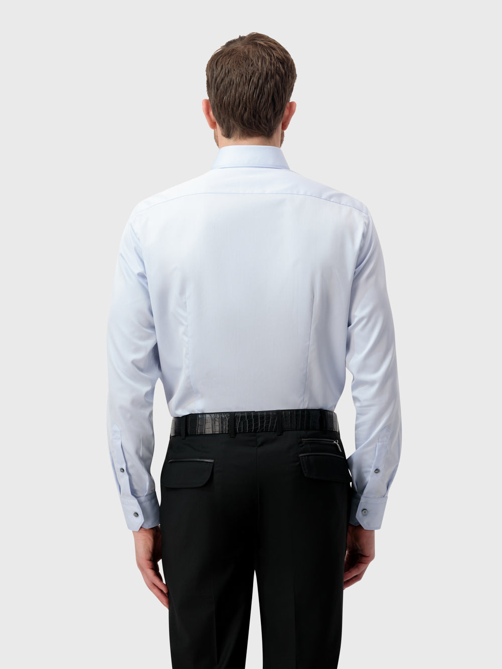 Triple-Stitched Collar Easy Iron Formal Shirt - Blue
