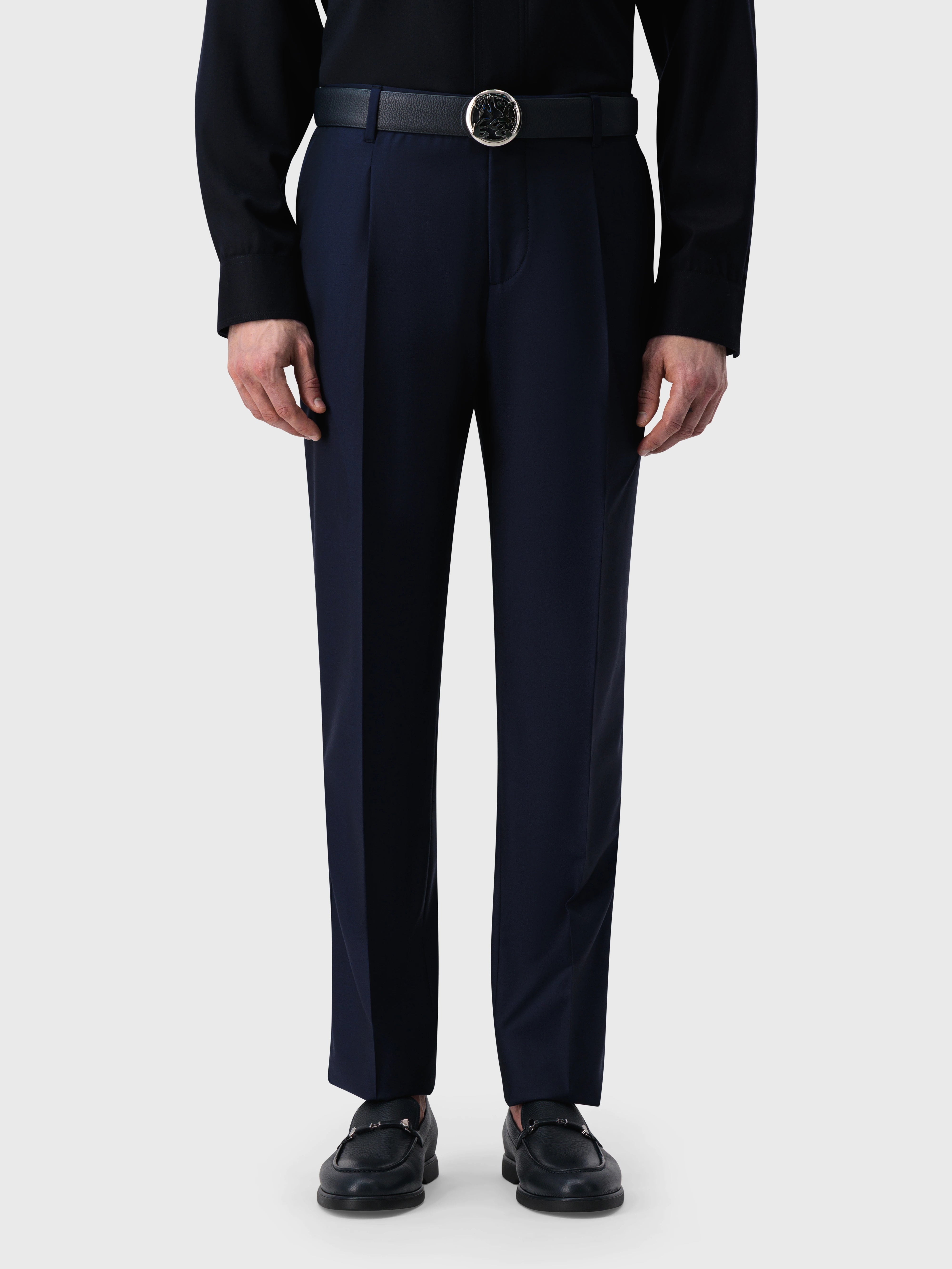 Однотонные брюки - Темно-морской