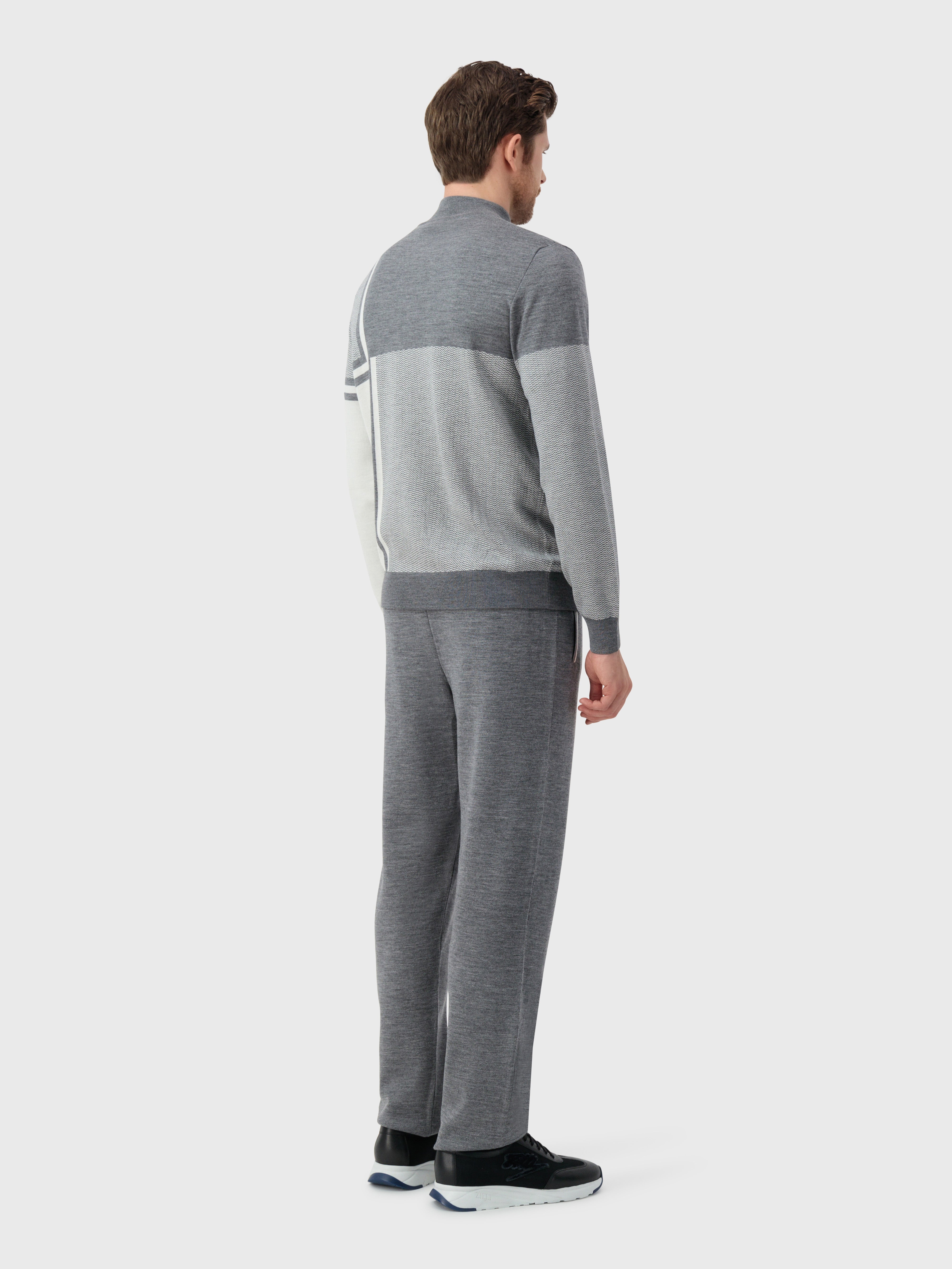 Jogging Suit with Geometric Pattern Light Charcoal