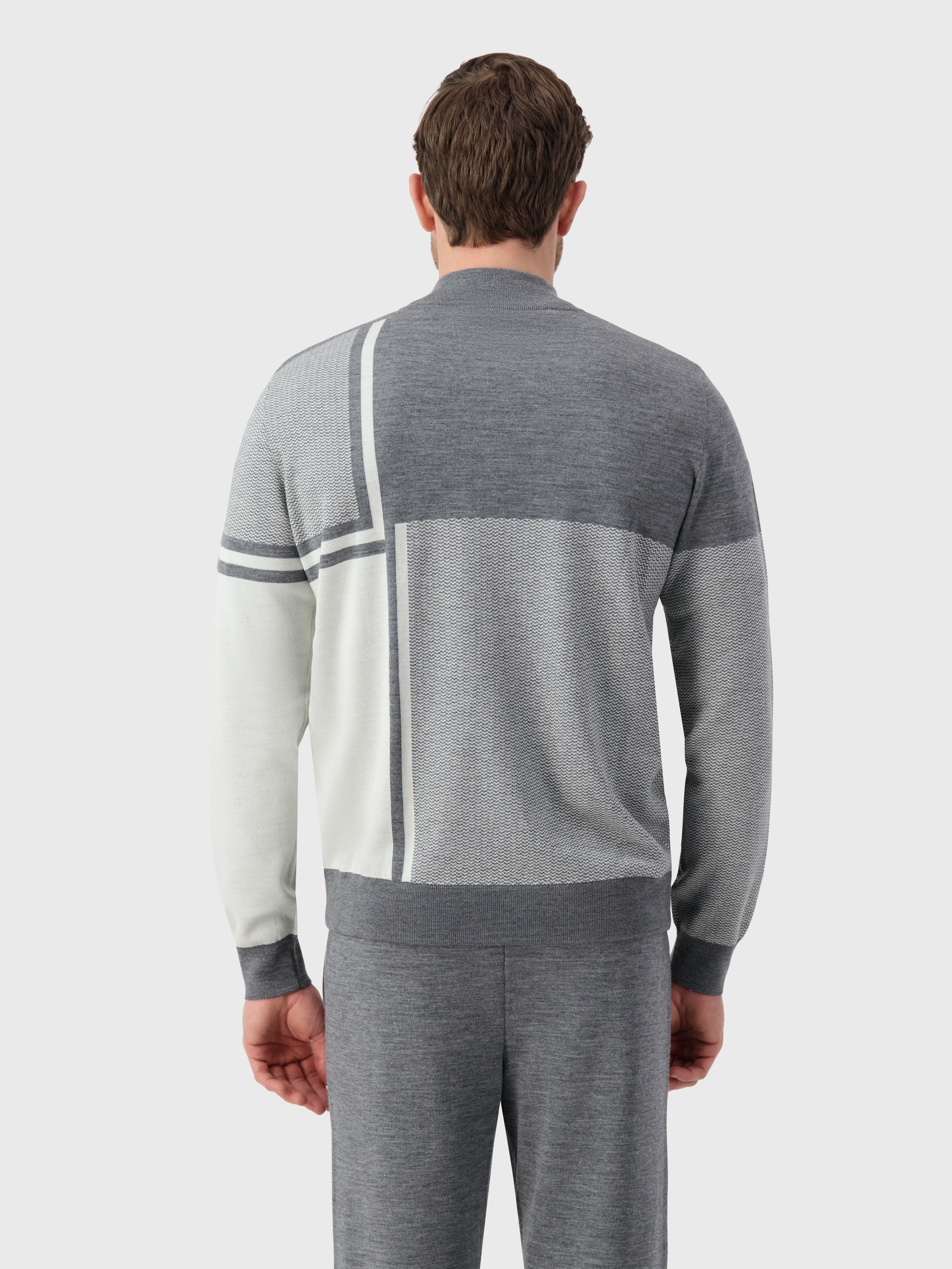 Jogging Suit with Geometric Pattern Light Charcoal