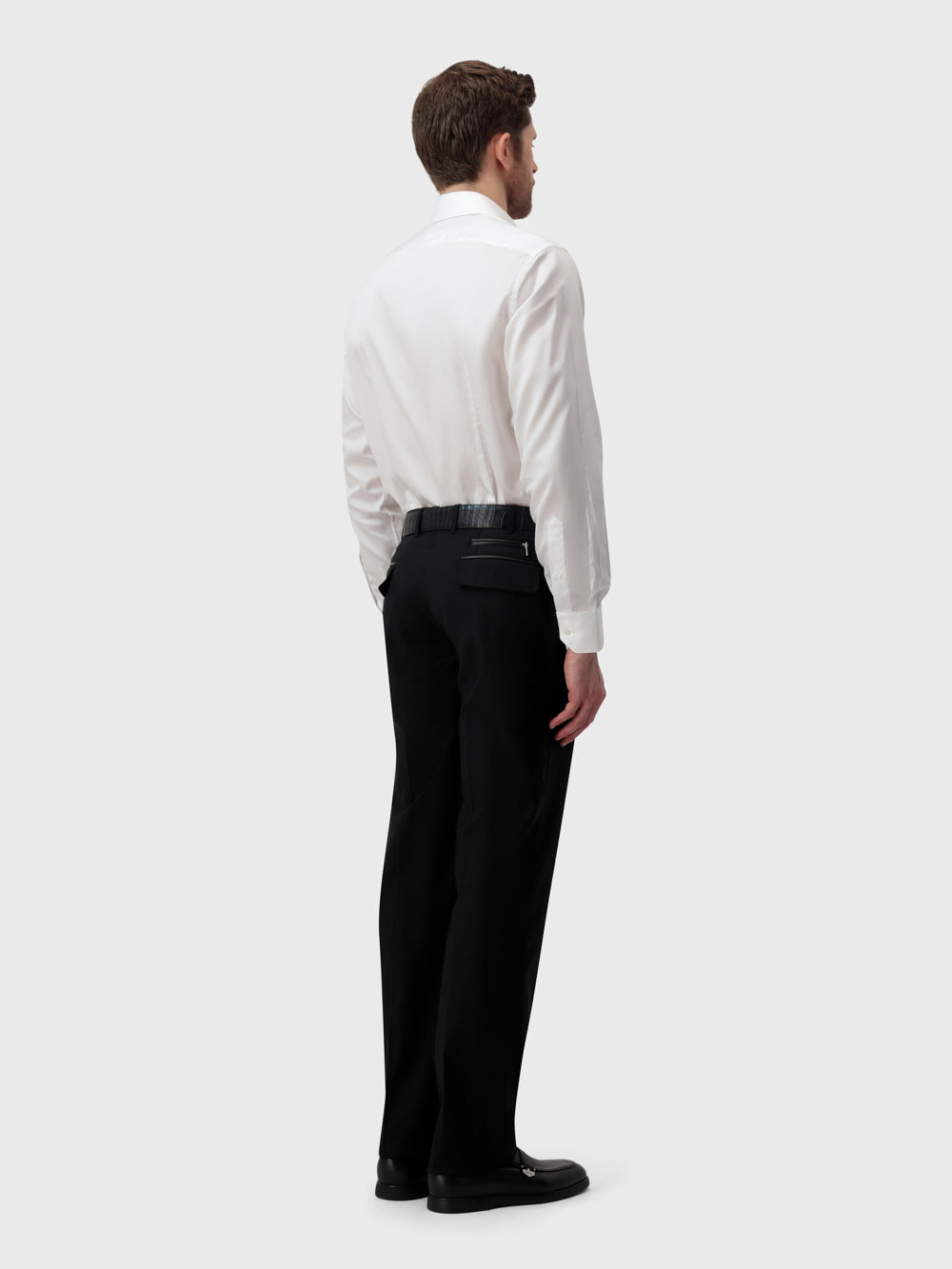 Herringbone Patterned Shirt - White