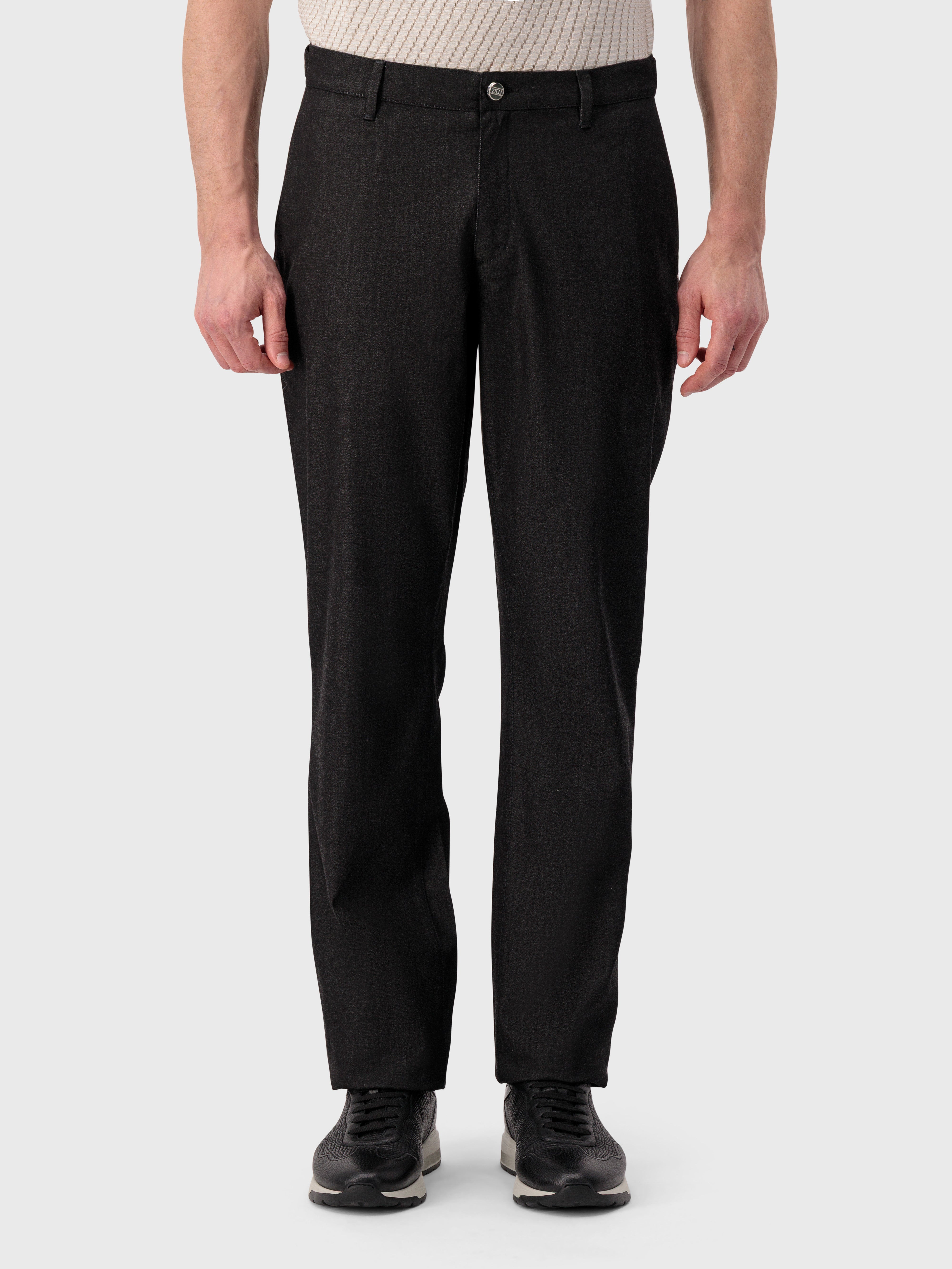 ZILLI "Lettering" Denim Cotton Trousers - Black