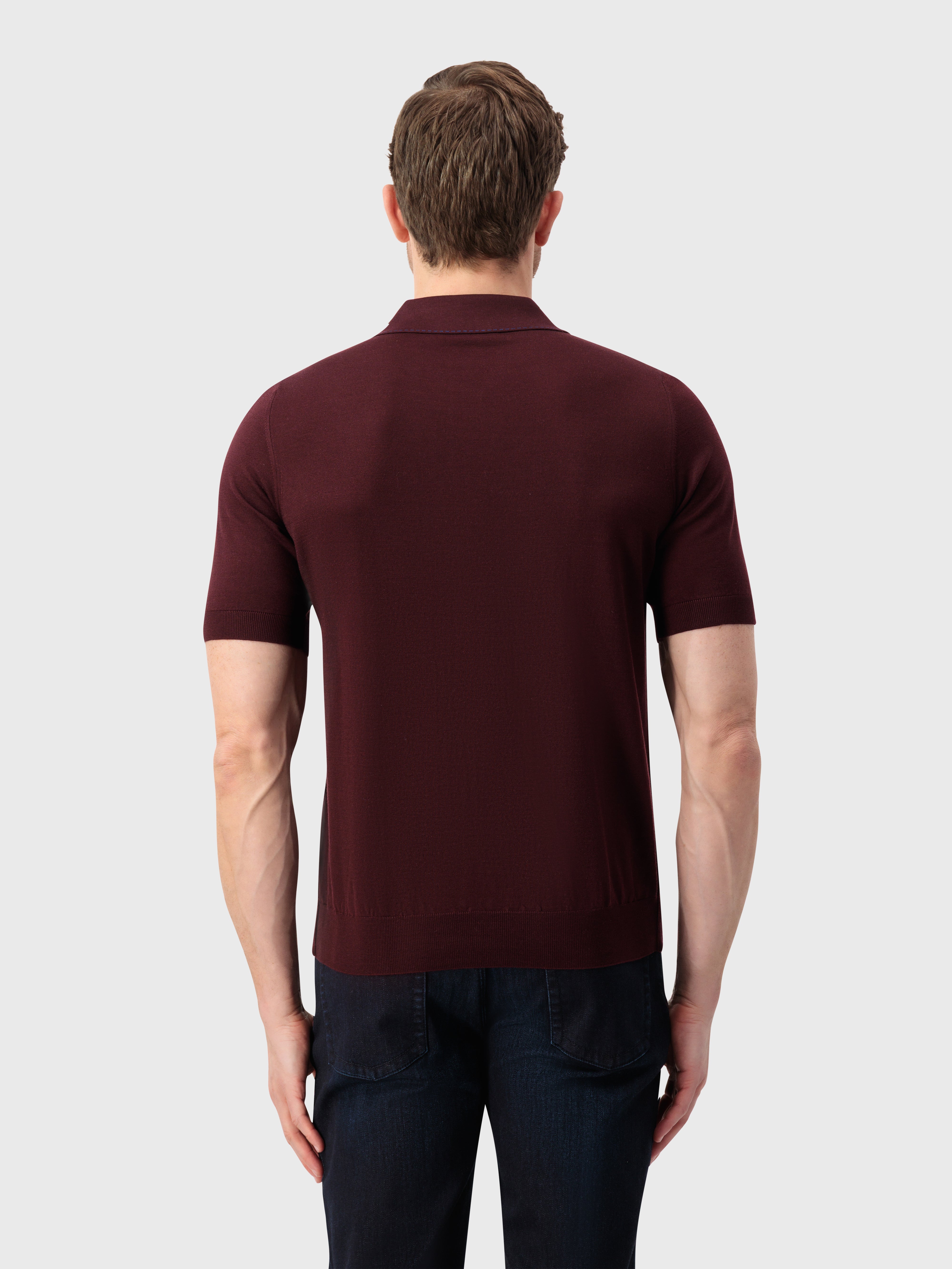 Crocodile-Detailed Silk and Cotton Polo - Deep Cherry