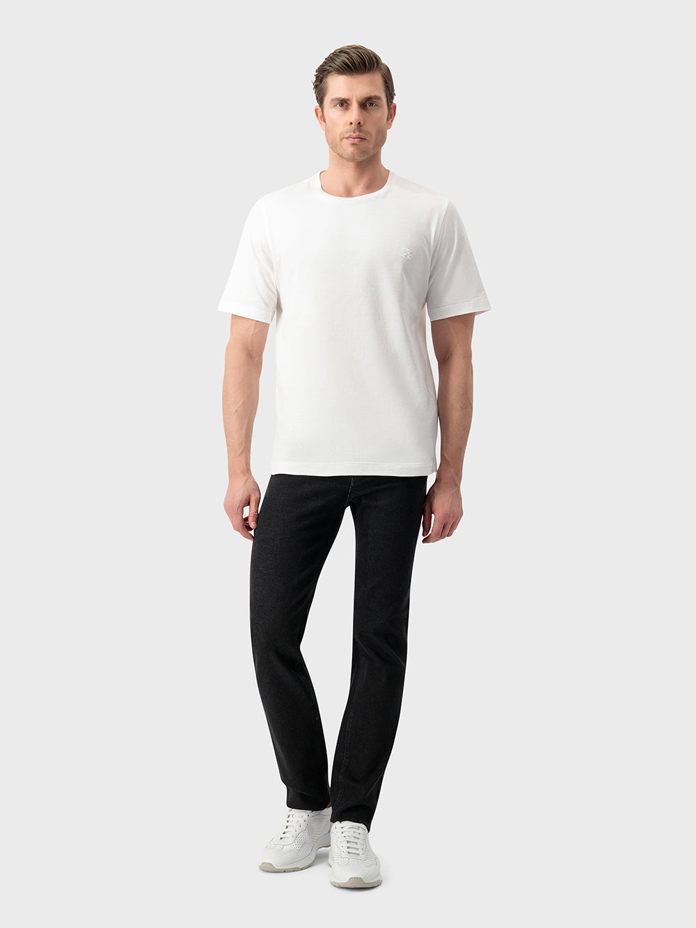 "ZILLI Club Lion" Embroidery Cotton Shirt - White