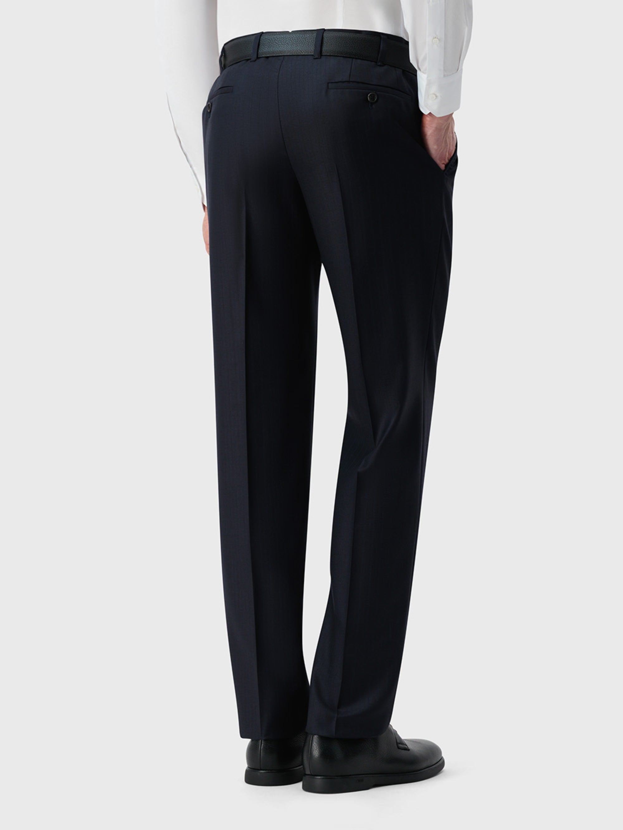 Paris Line Double-Breasted Suit in 100% Wool - Dark Navy