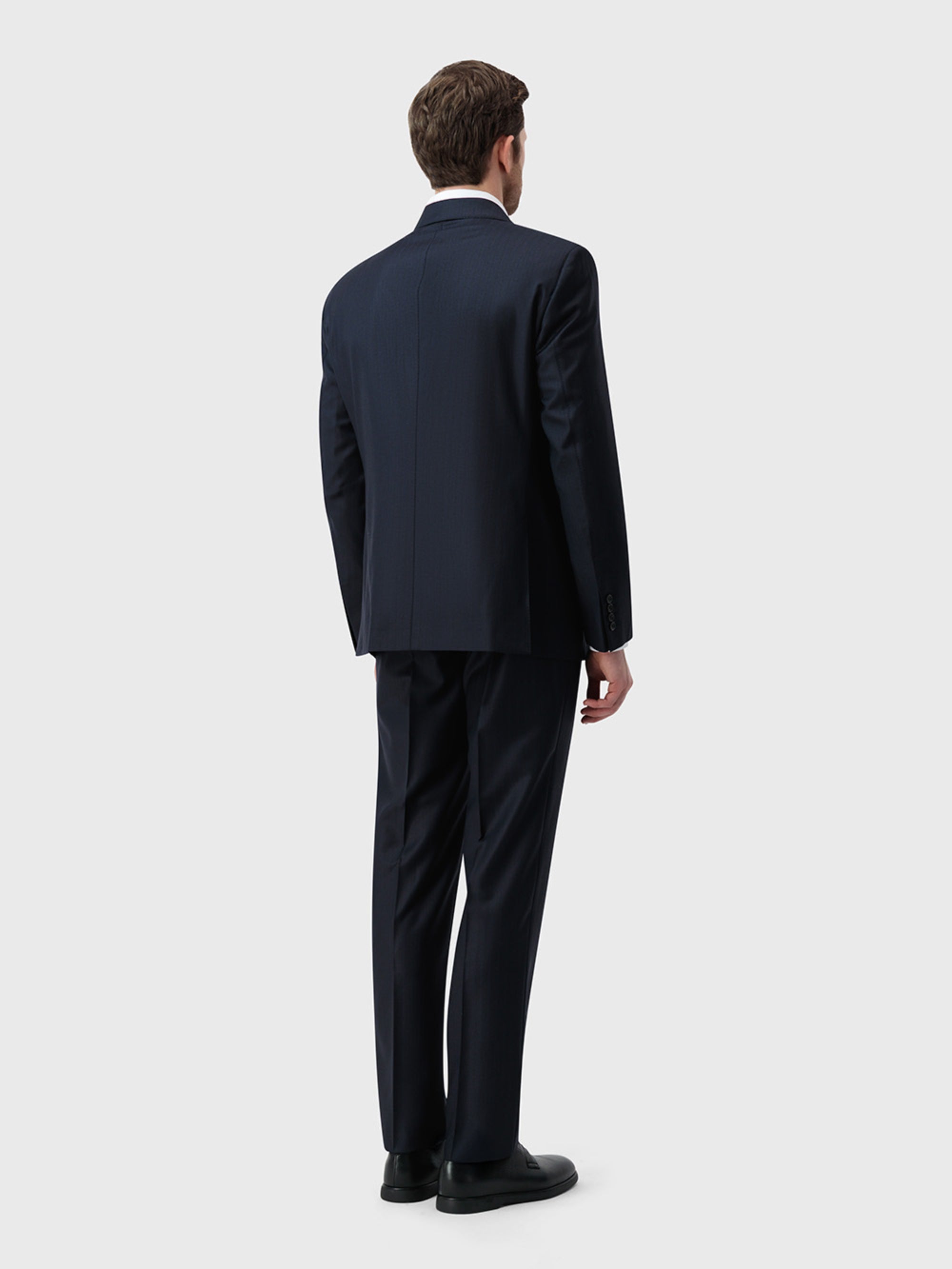 Paris Line Double-Breasted Suit in 100% Wool - Dark Navy