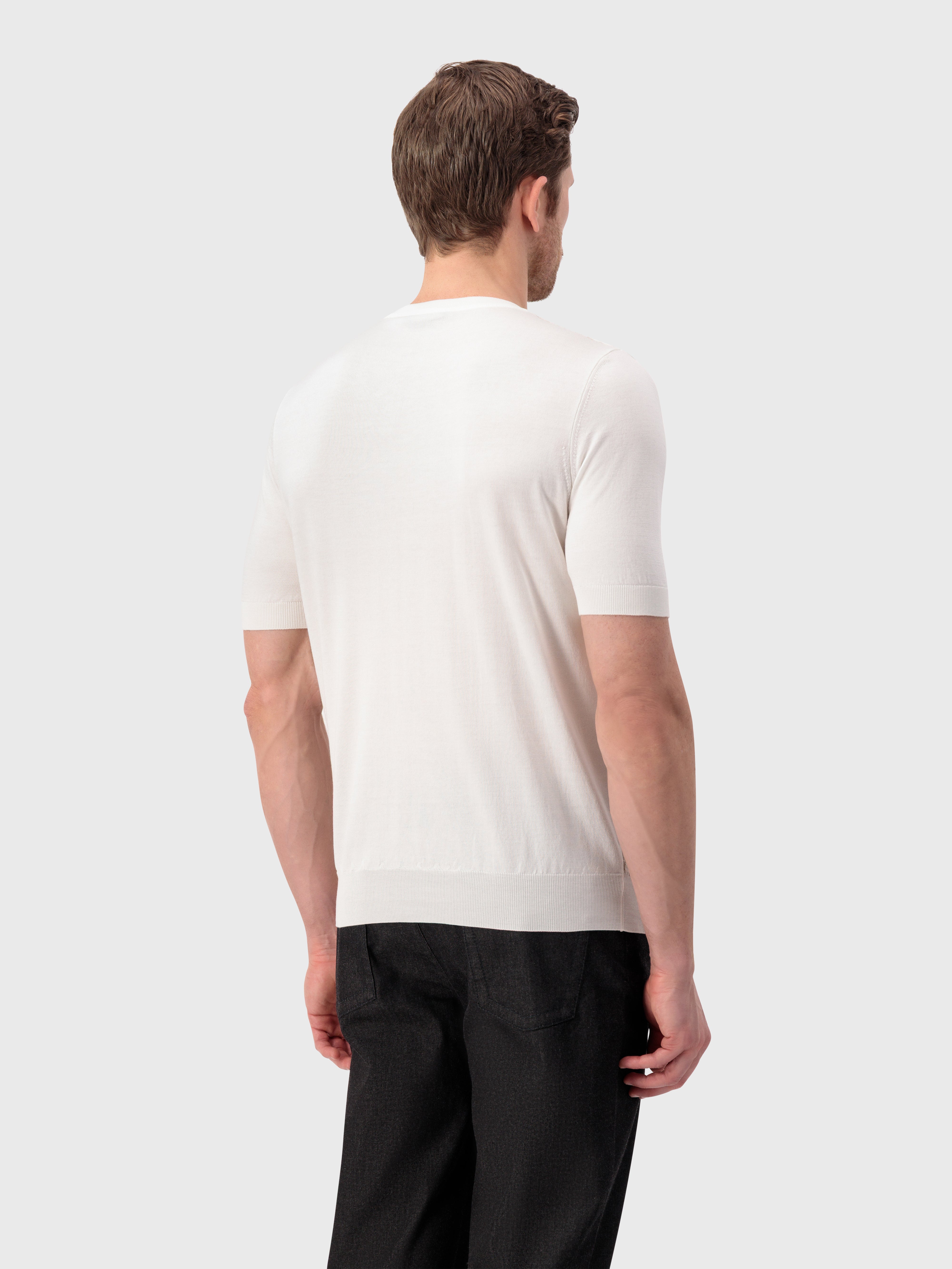 "Basket" Silk and Cotton Knit Shirt - Natural White