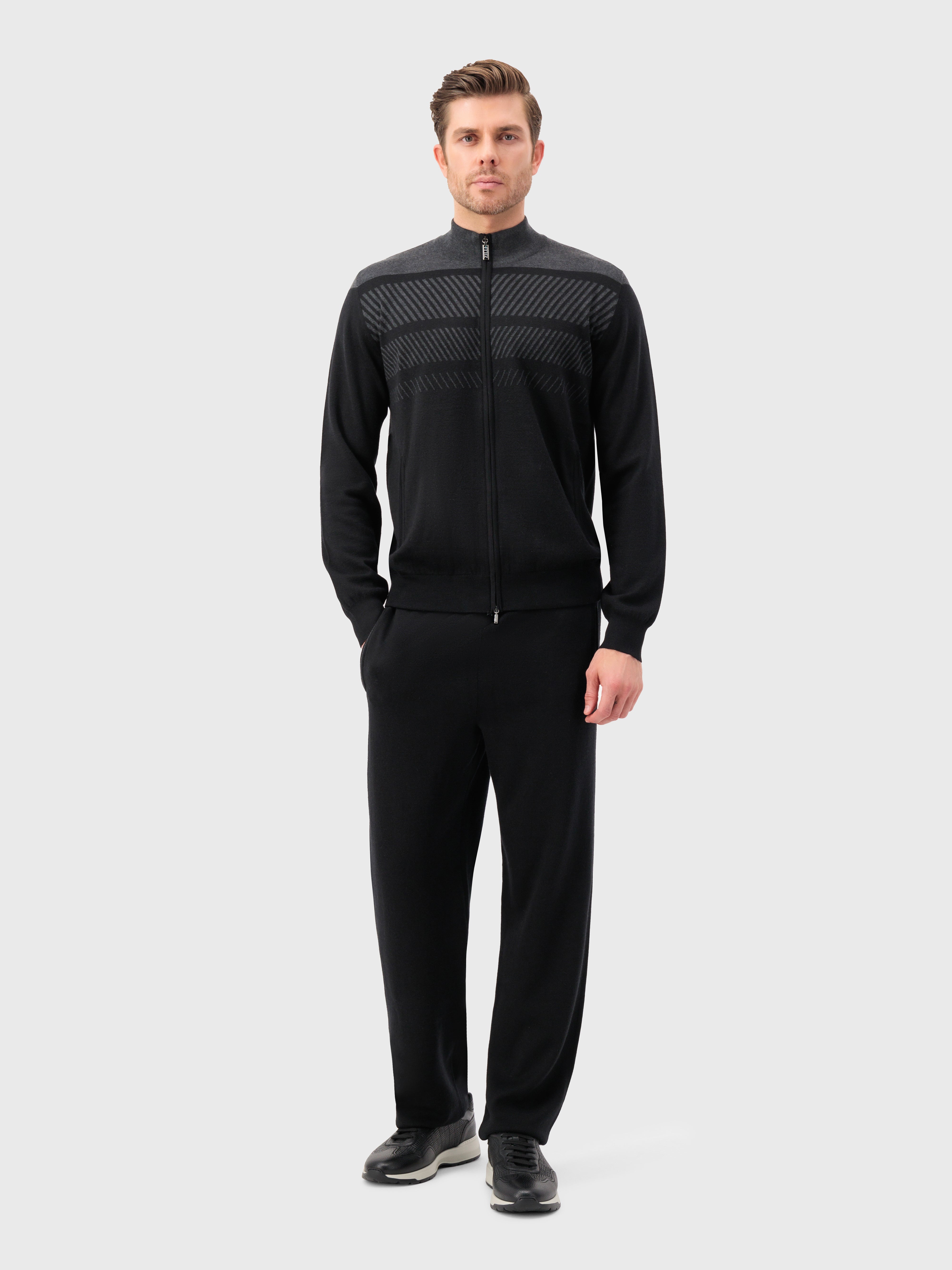 Jogging Suit in Cashmere and Silk Black