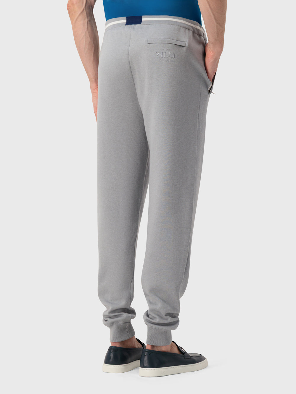 Two-Piece Geometric Pattern Jogging Suit - Natural White