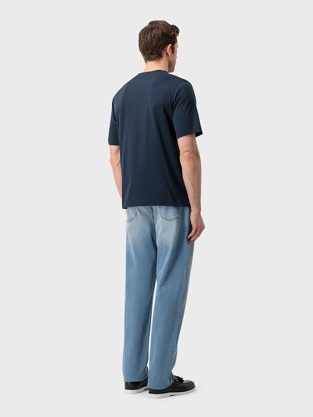 "ZILLI Club Lion" Embroidery Cotton Shirt - Blue Navy