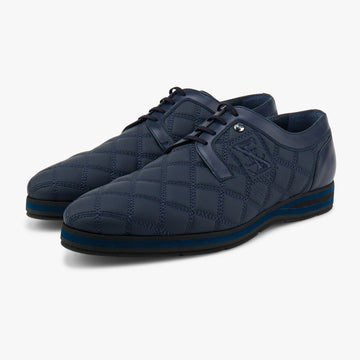 Zilli Navy Sneakers With Boston Quilted Design