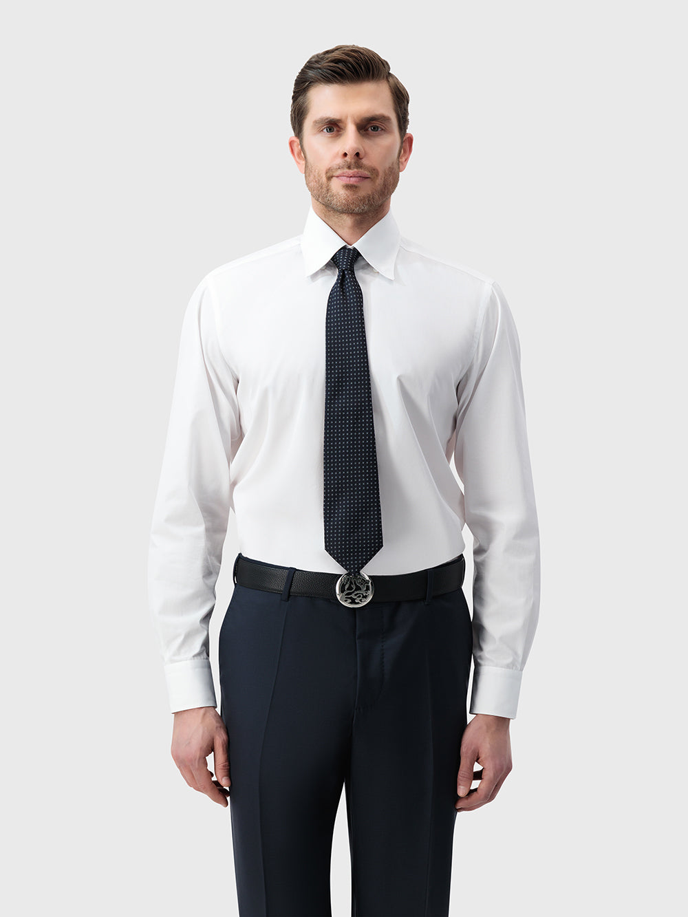 Silk Tie Micro Squares - Dark Navy