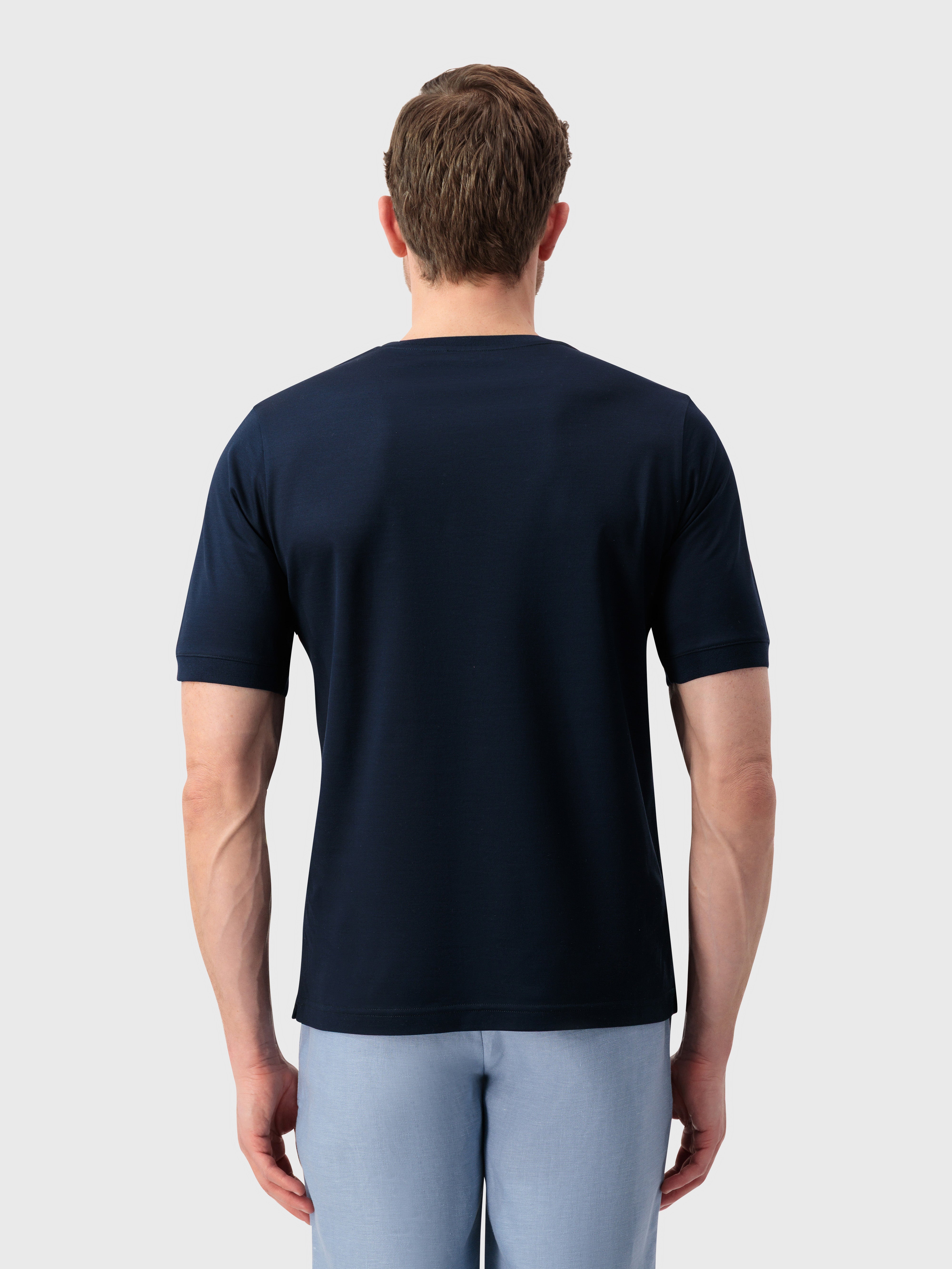 "ZILLI Crest" Embroidery Cotton Shirt - Blue Navy