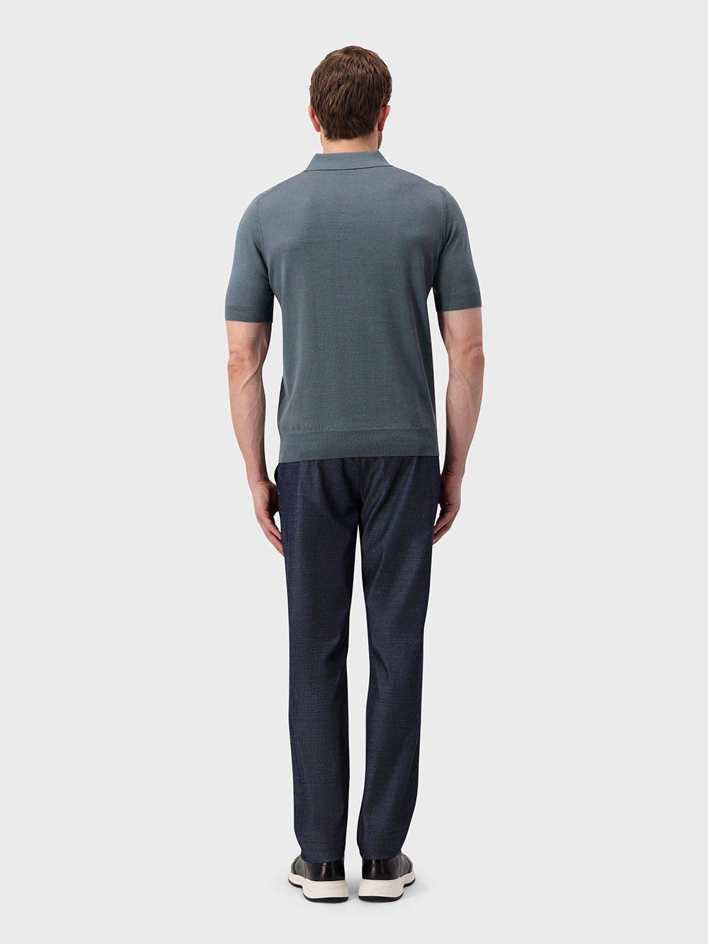 "Rectangular" Crocodile-Detailed Silk and Cotton Knit Polo - Pale Khaki