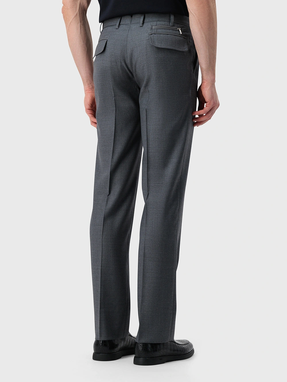 100% Wool Formal Trousers - Soft Grey