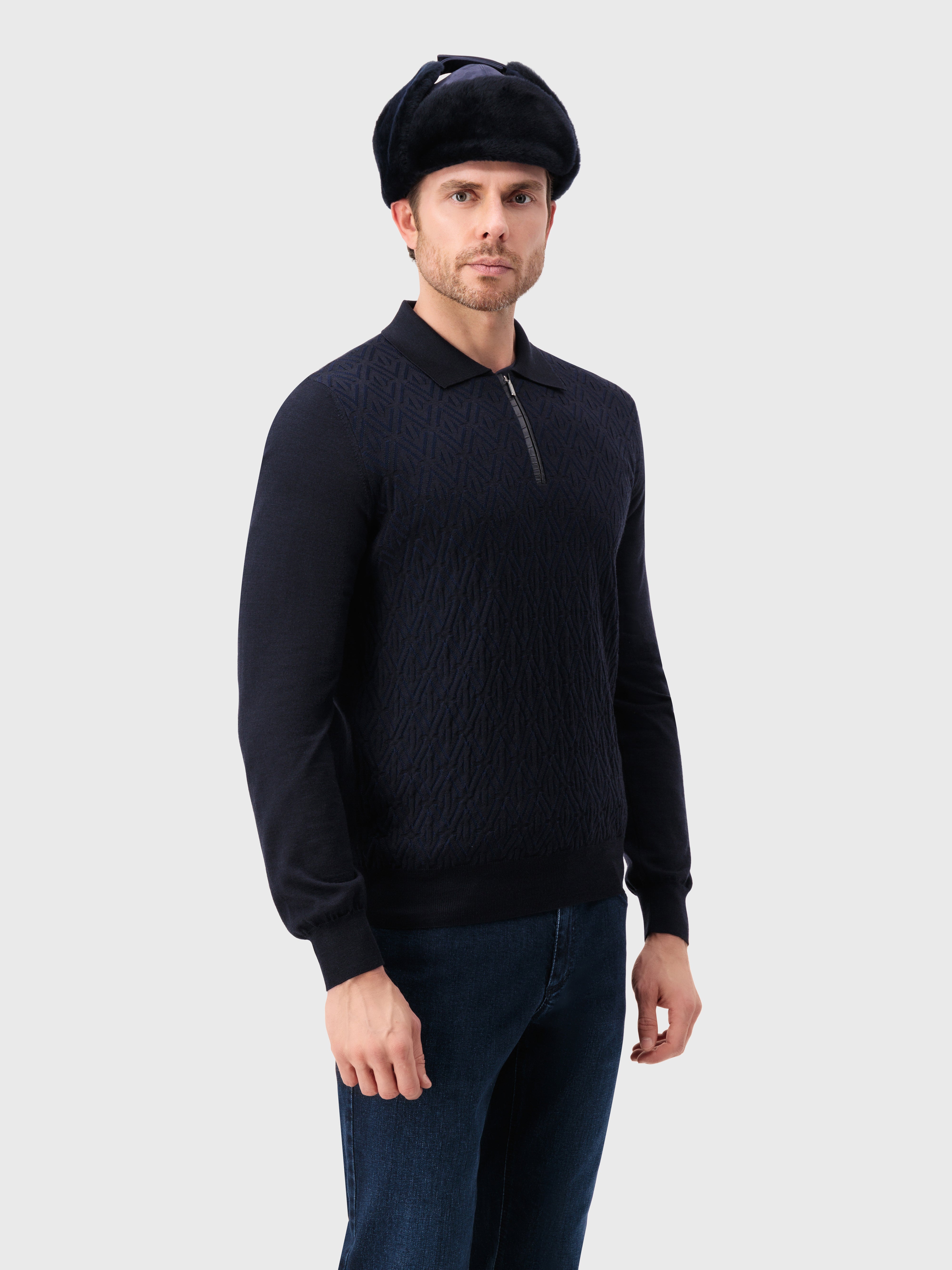 Lambskin Shapka Dark Navy