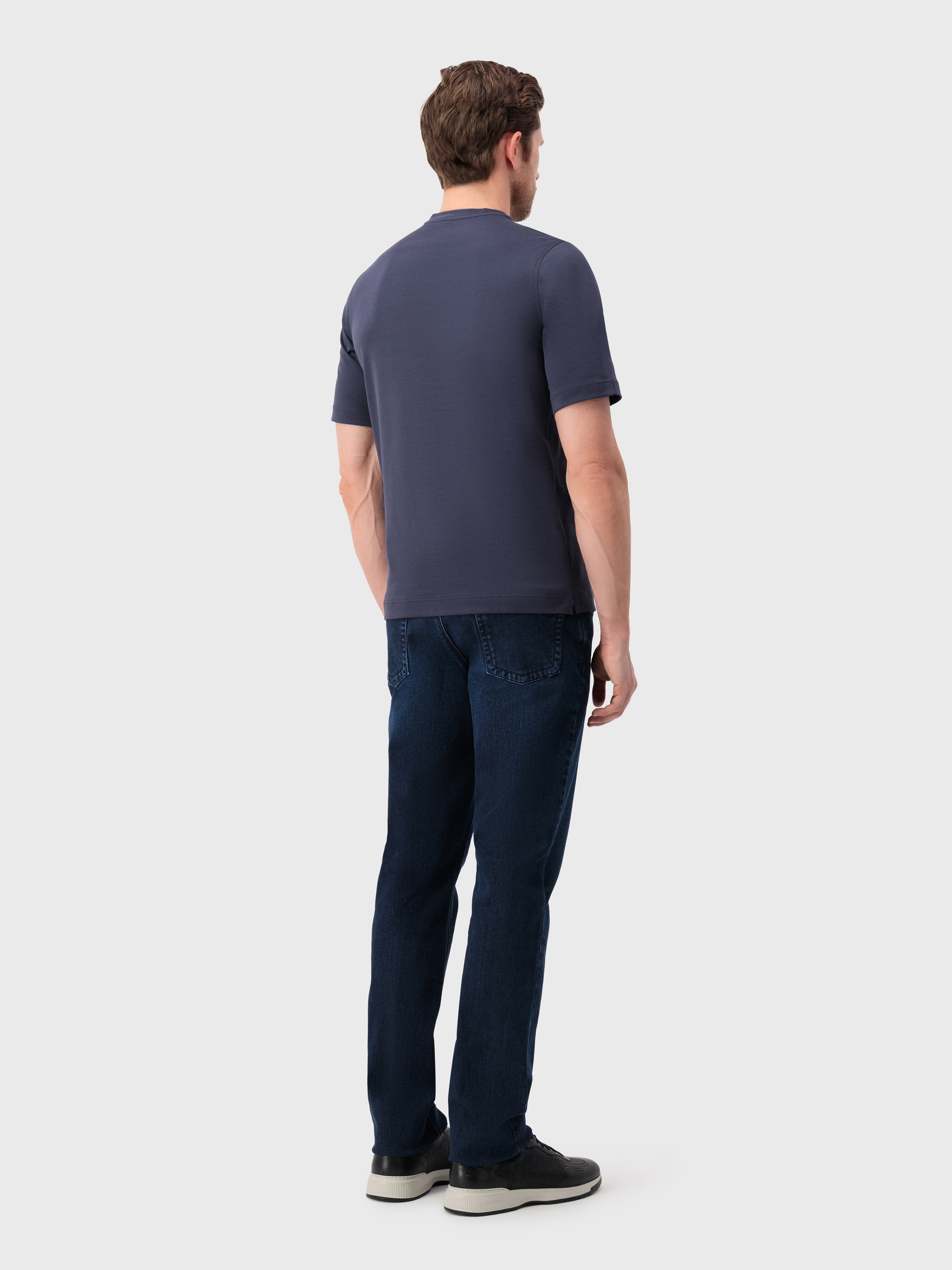 T-Shirt with Graphic ZILLI Design Dark Navy