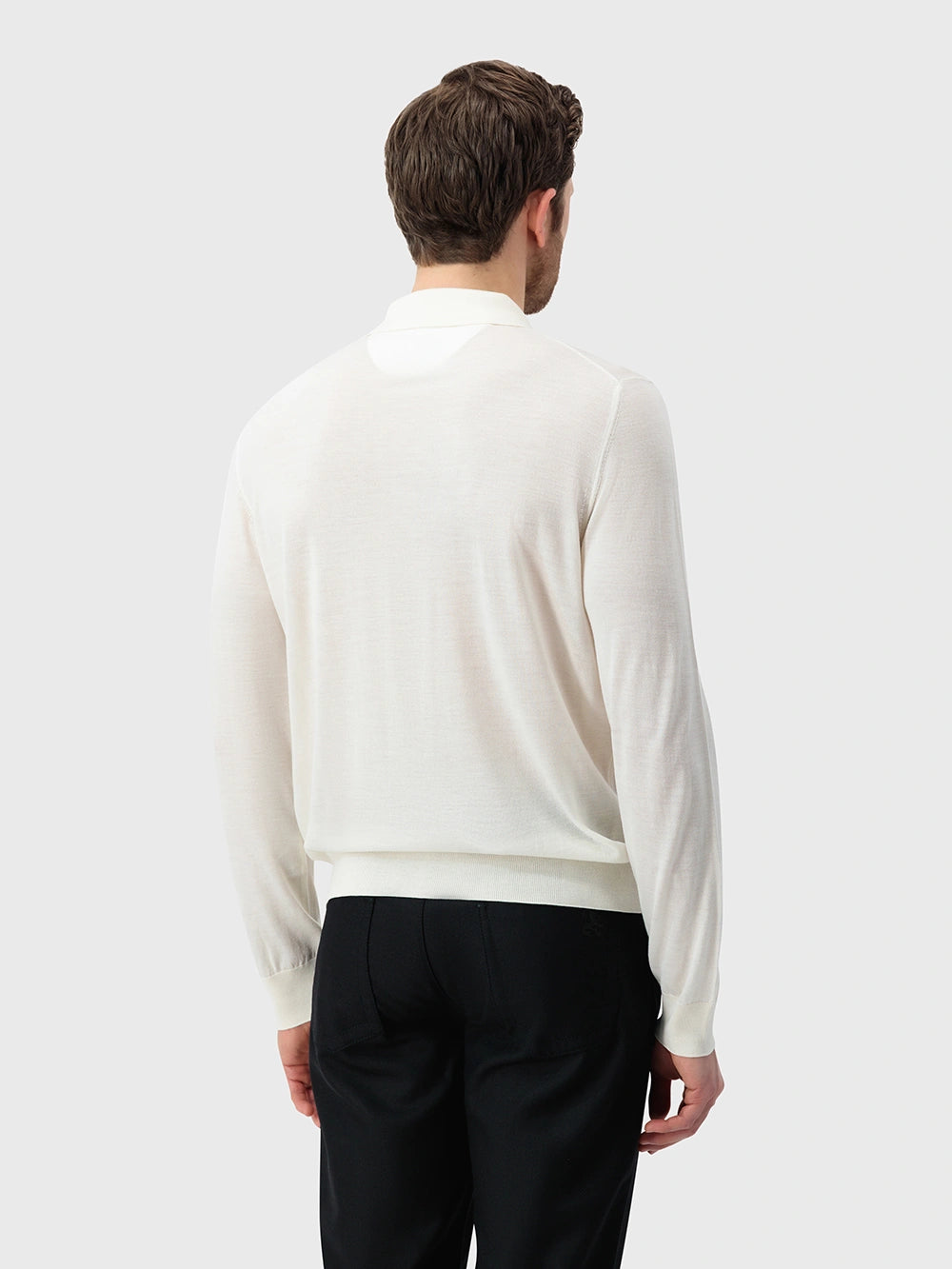100% Wool Polo Half-Zip Knit – Blond Fawn