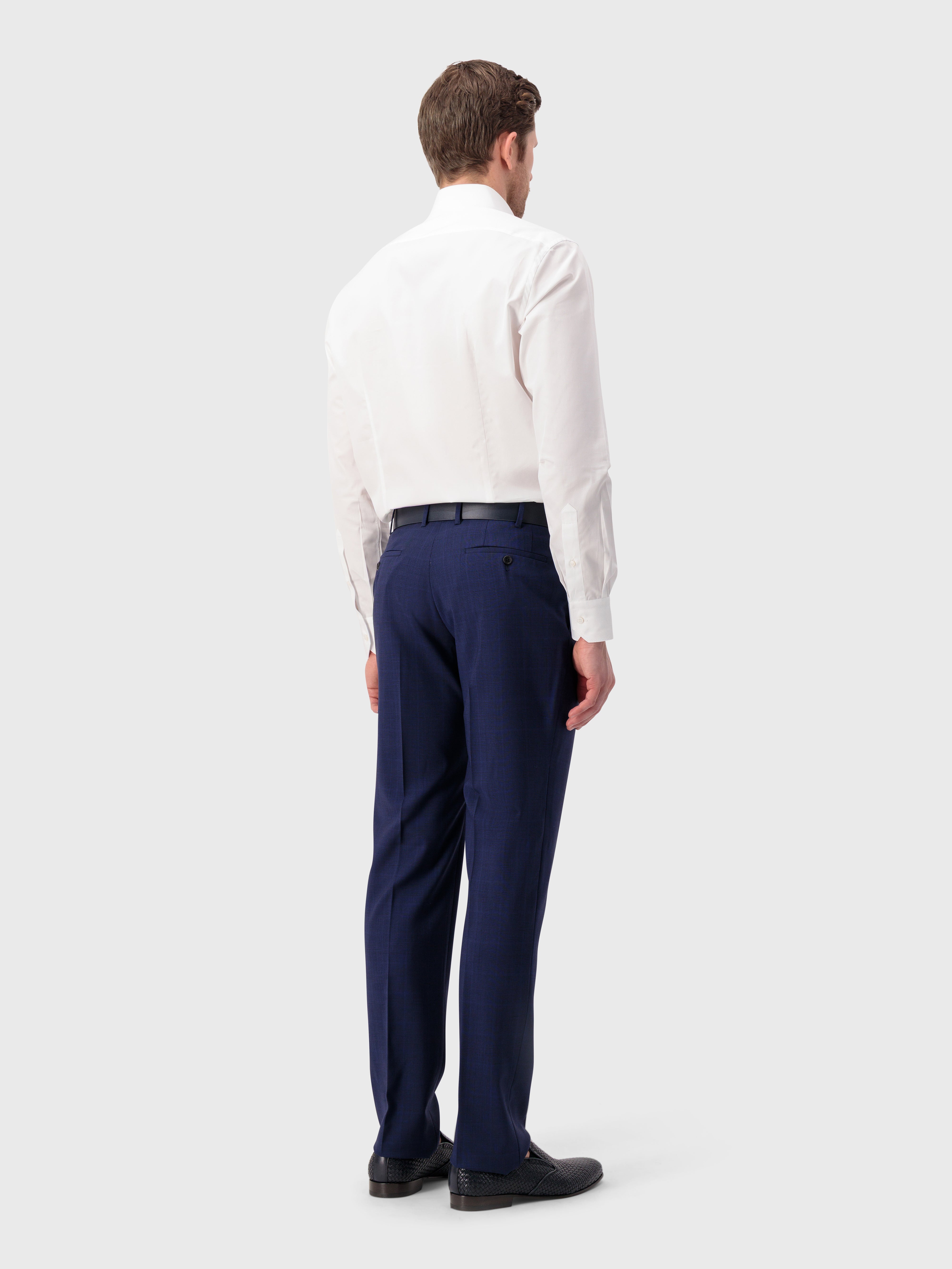 Triple-Stitched Hidden Button Collar Sea Island Cotton Shirt - White